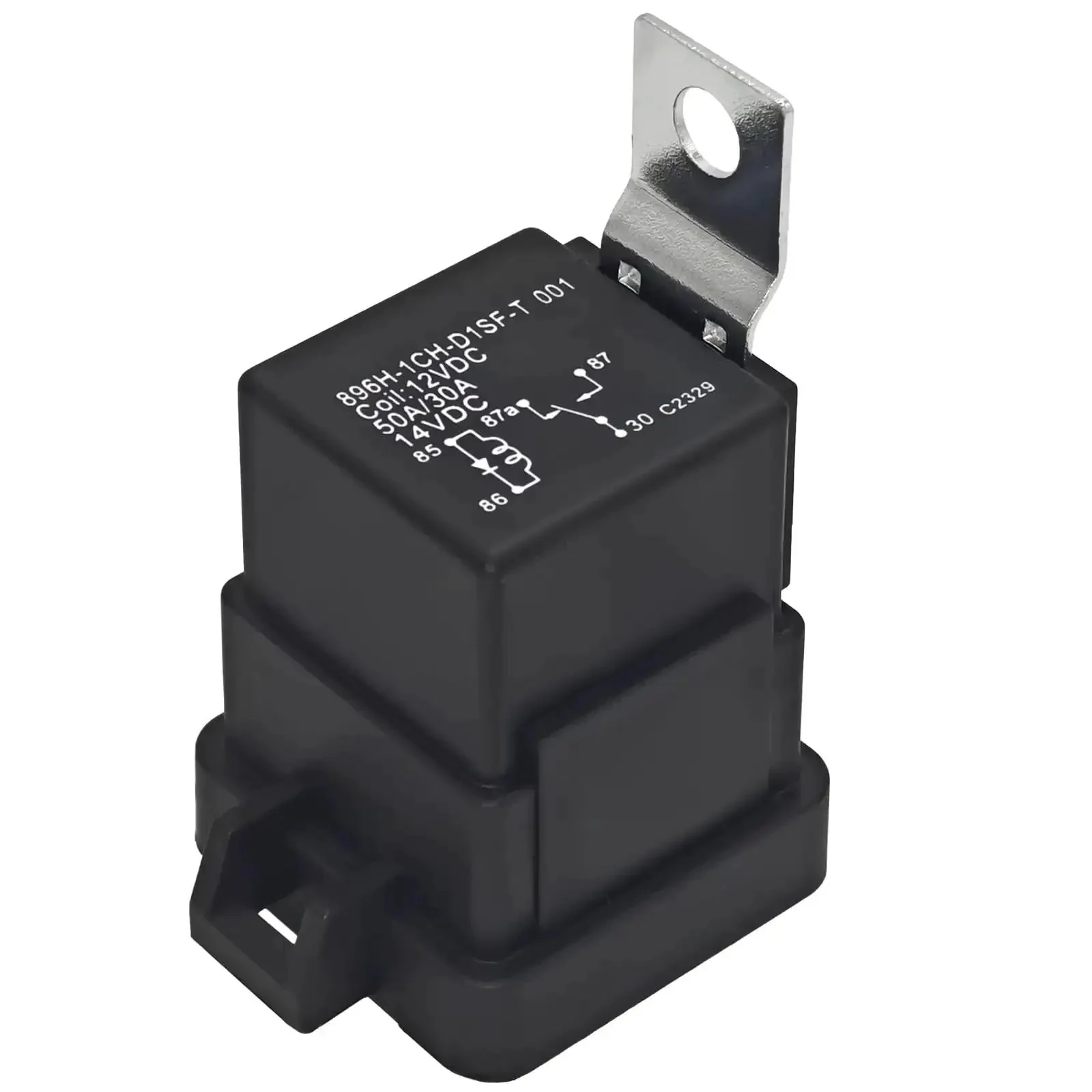 Beefy 50A SPDT Relay With 1 Form C, 12V DC Coil, Silver Tin Oxide Contacts, Quick Connect Terminals For Automotive And Industrial Switching, Heavy-Duty Electromechanical Power Relay - Image 2