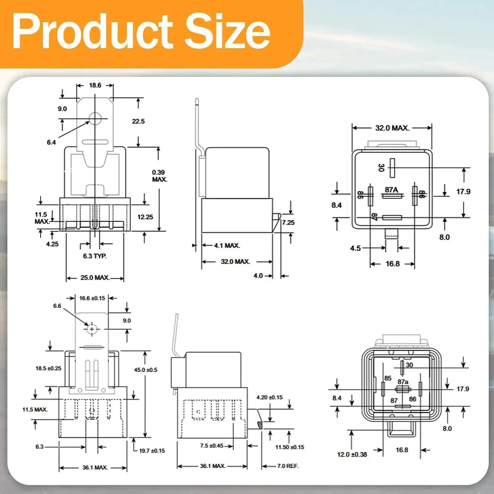 Beefy 50A SPDT Relay With 1 Form C, 12V DC Coil, Silver Tin Oxide Contacts, Quick Connect Terminals For Automotive And Industrial Switching, Heavy-Duty Electromechanical Power Relay - Image 3