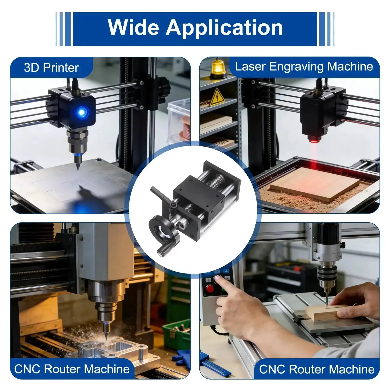 Beefy 50mm Travel Manual Sliding Linear Stage With Ball Screw SFU1605 16mm Diameter 5mm Pitch 1 Start Dual Axis Rail For CNC Machine High Precision Travel And Smooth Operation - Image 2