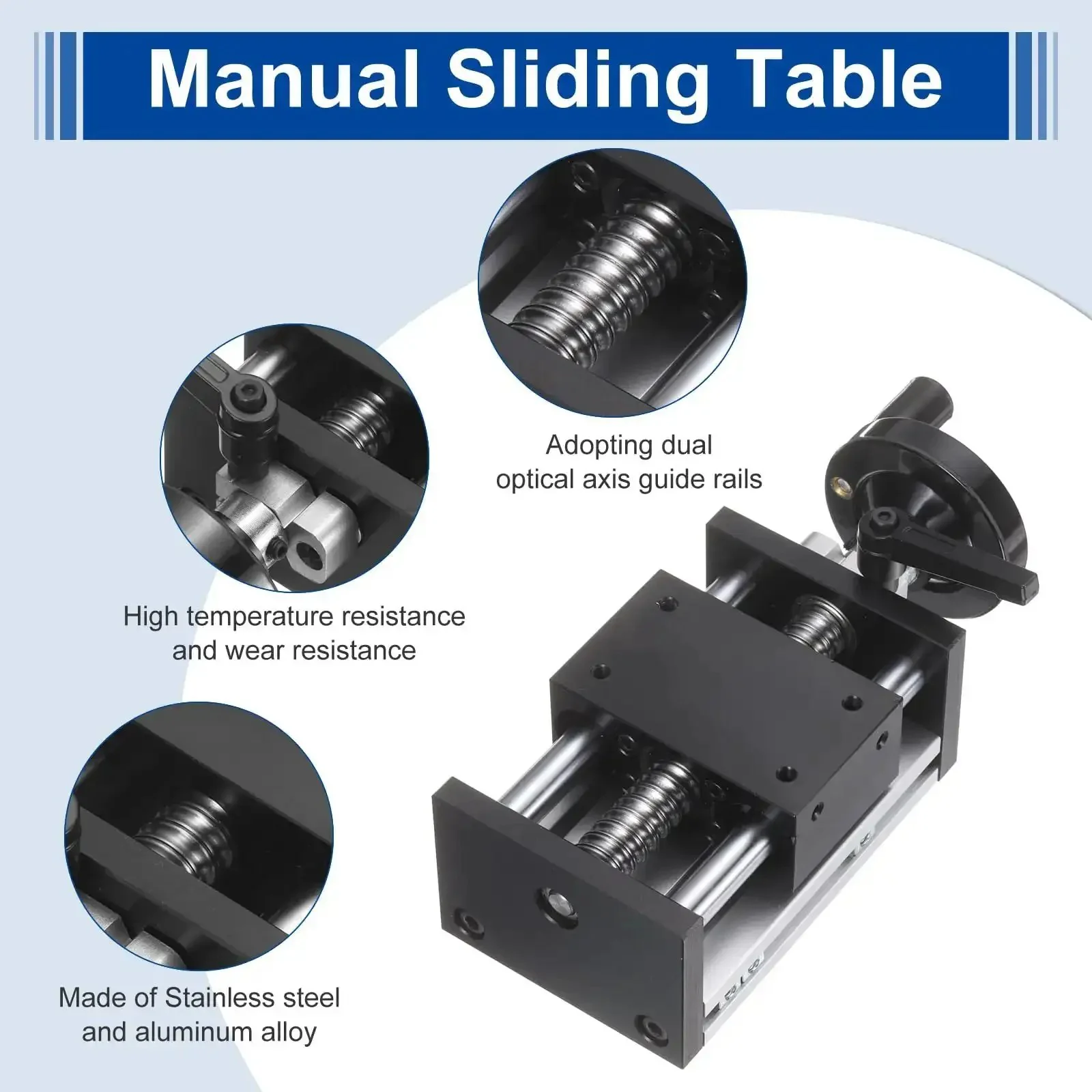 Beefy 50mm Travel Manual Sliding Linear Stage With Ball Screw SFU1605 16mm Diameter 5mm Pitch 1 Start Dual Axis Rail For CNC Machine High Precision Travel And Smooth Operation - Image 5