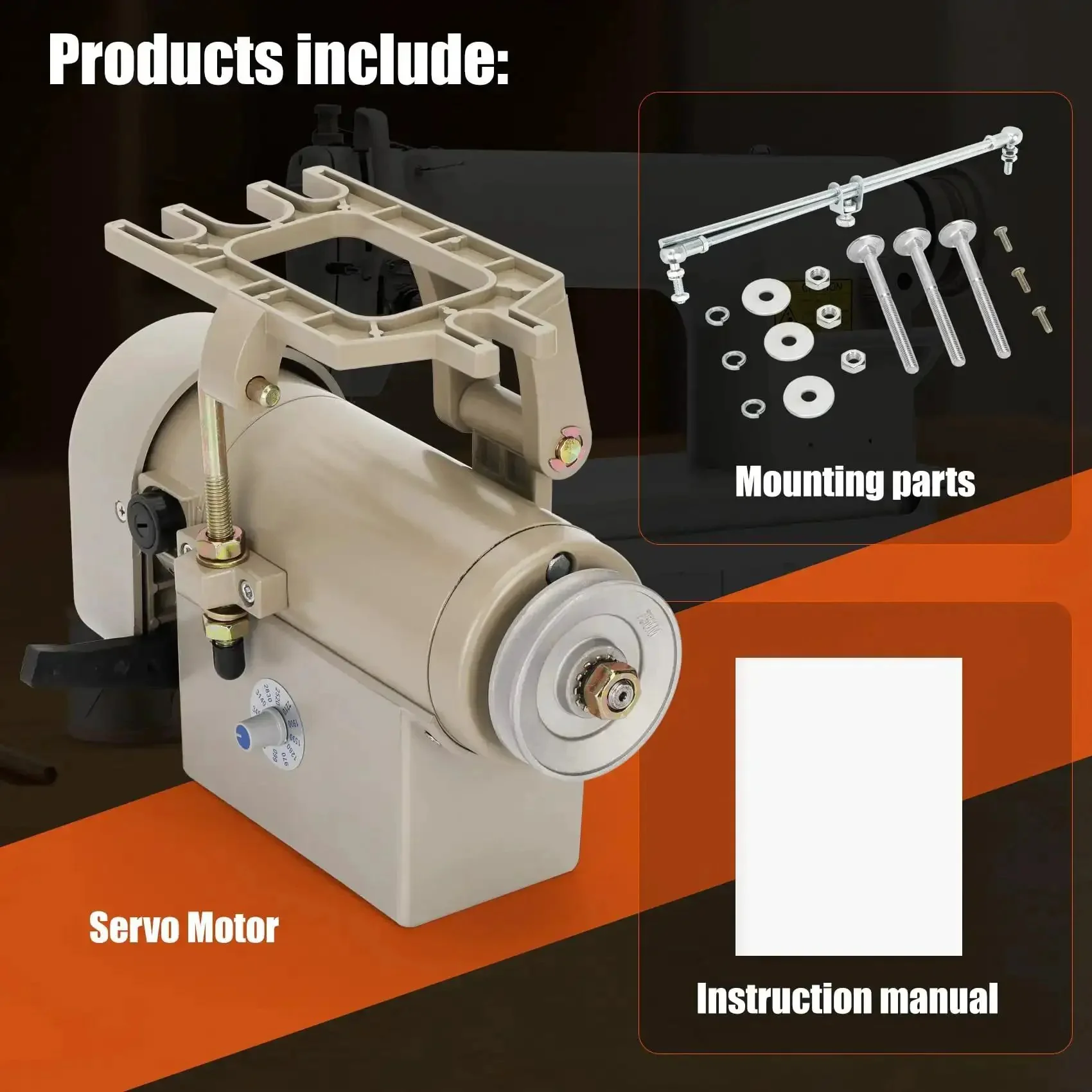 Beefy 550W Sewing Machine Servo Motor Workhorse For Home And Industrial Use, 110V AC, 3/4HP, 3450RPM, Quiet And Energy Efficient Carbon Brush Servo Drive In Durable Metal Case With Easy Install - Image 4
