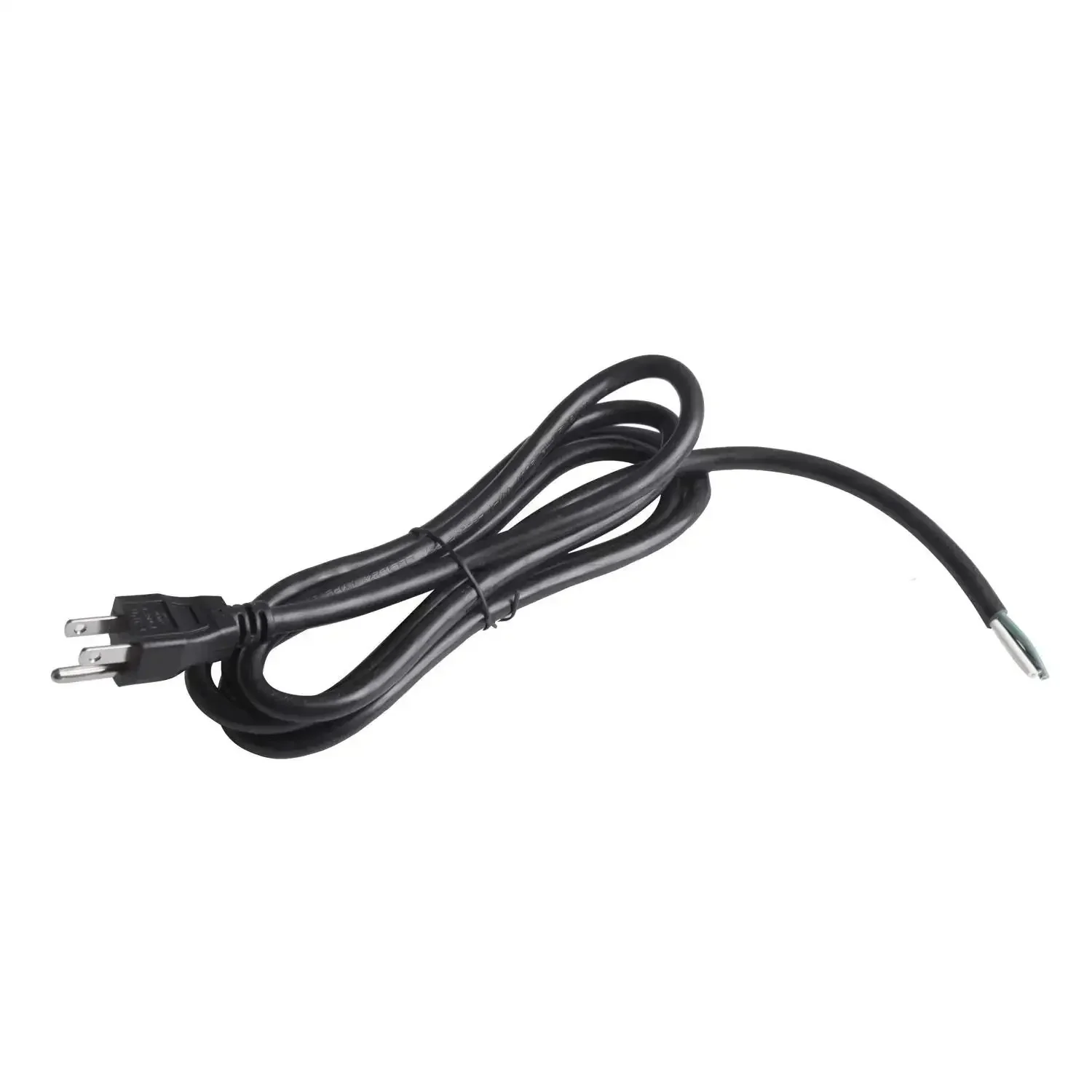 Beefy 6 Foot 18 AWG 3 Prong Power Cord For Appliances Open End SJT Cable With NEMA 5 15P US Plug 125V 10A 1250W UL Listed 105C VW1 Rated Heavy Duty Replacement Cord Black - Image 3