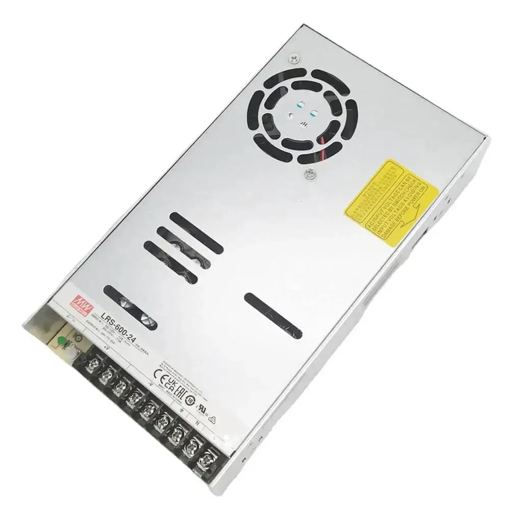 Beefy 600W 24V 25A Enclosed Switching Power Supply, Low Profile 41mm, Wide From Minus 10C To 70C Temp Range, CE FCC RoHS Certified, Industrial Grade for LED, CNC, and Automation Projects