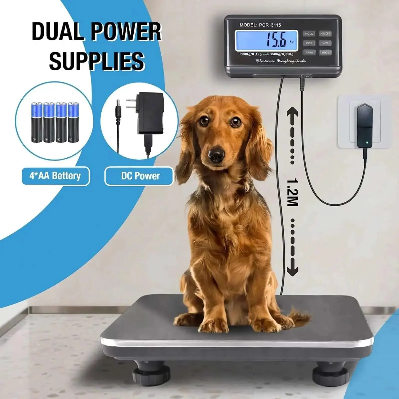 Beefy 660 Pound Postal Shipping Scale With 14 By 12 Inch Stainless Platform LCD Backlit Display Portable Industrial Floor Scale Four Unit Modes Kg Lb Oz And Lb Oz Easy Read Weighing For Packages And Pallets - Image 4