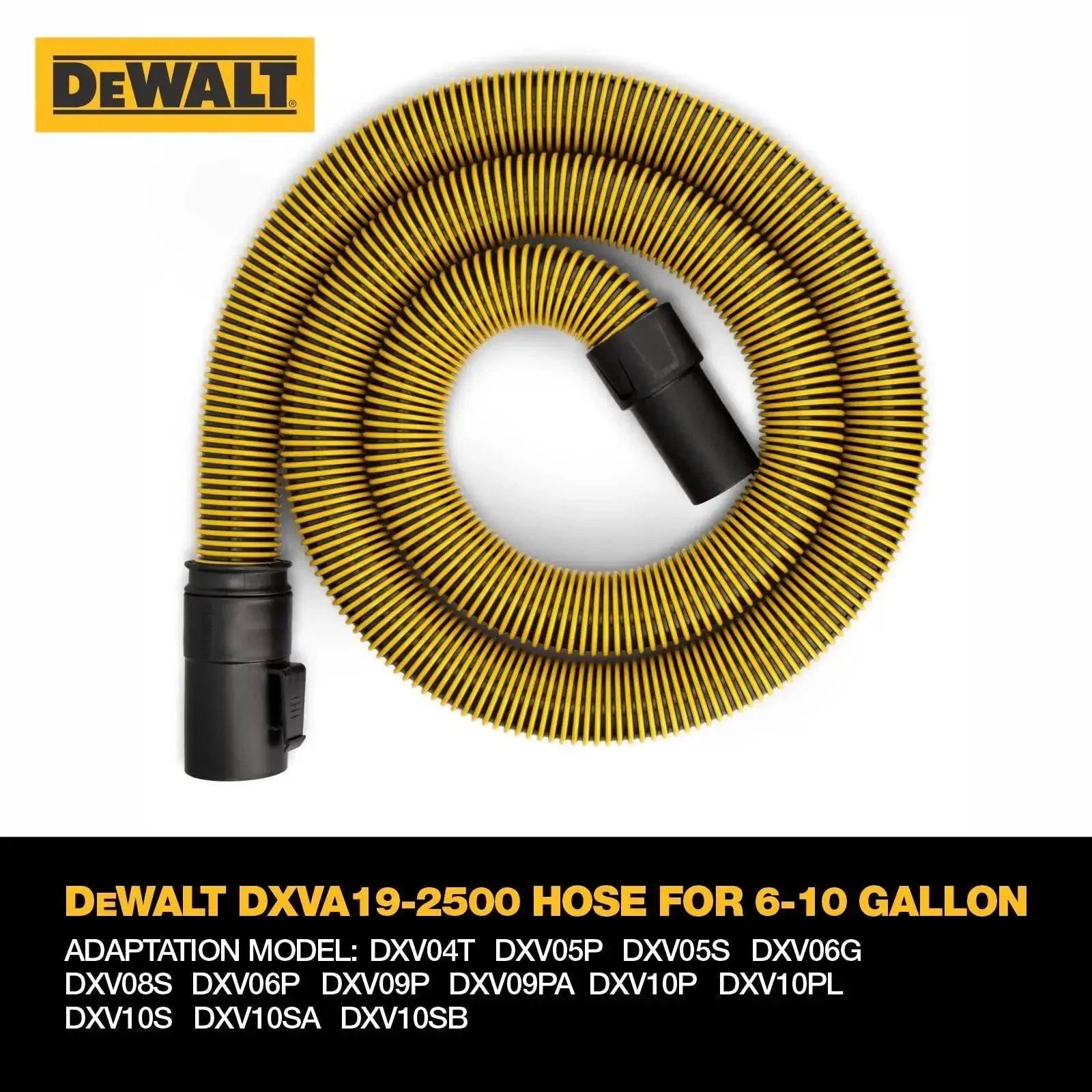 Beefy 7 Foot Vacuum Hose 1 7 8 Inch For Shop Vacs With Locking Tab Ultra Durable Yellow Accessory Fits DXV04T DXV05P DXV05S DXV06G DXV08S DXV06P DXV09P DXV10P DXV10PL DXV10S - Image 3