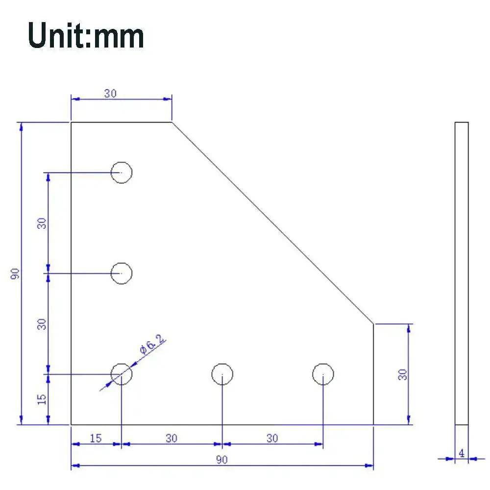 Beefy 90 Degree L Shape Corner Bracket Plate Set For 3030 Aluminum Extrusion Profiles With 5 Holes Includes M6x10mm Screws And T Nuts 8 Pieces Black Finish Easy Install - Image 8