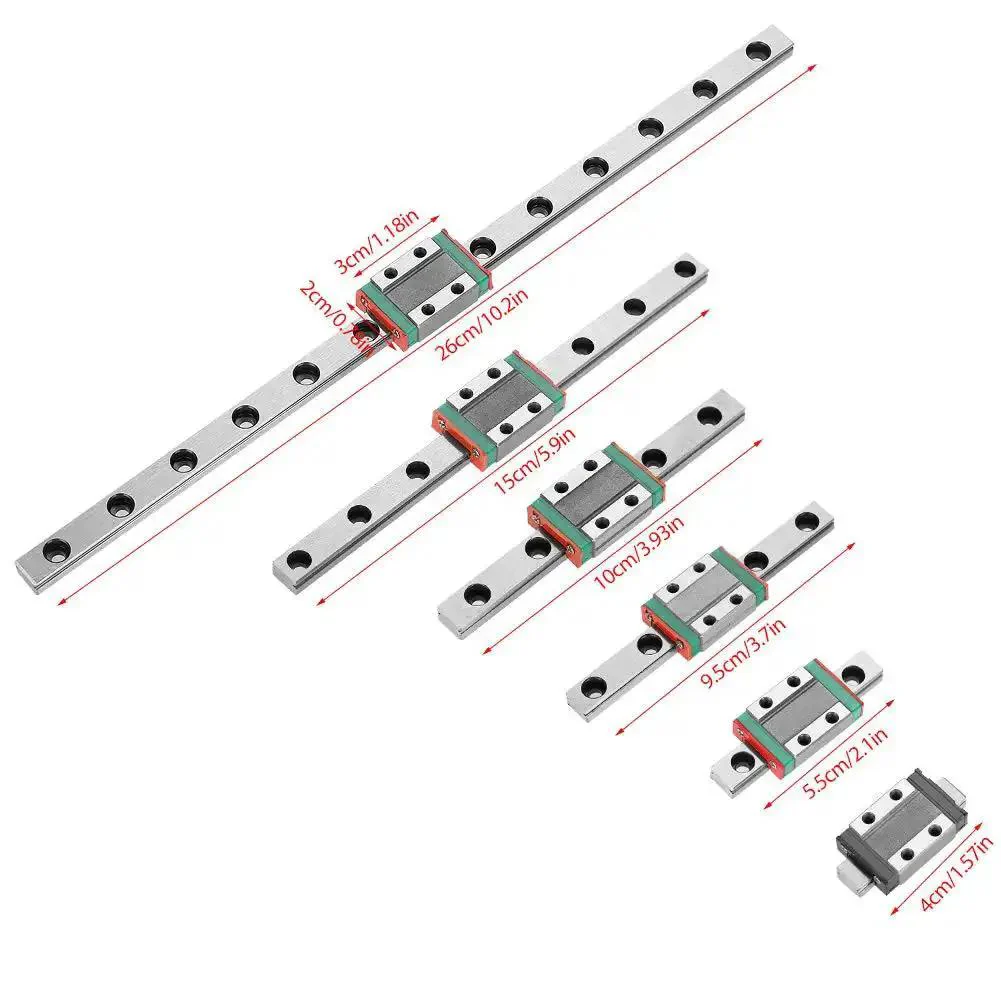 Beefy 9mm Linear Rail Kit With Mini Bearing Steel Slide Rail And Block 100mm Length 4 Point Load Bearing Design Ball Retainer Lubrication System For Precise CNC Machining And Automation - Image 6
