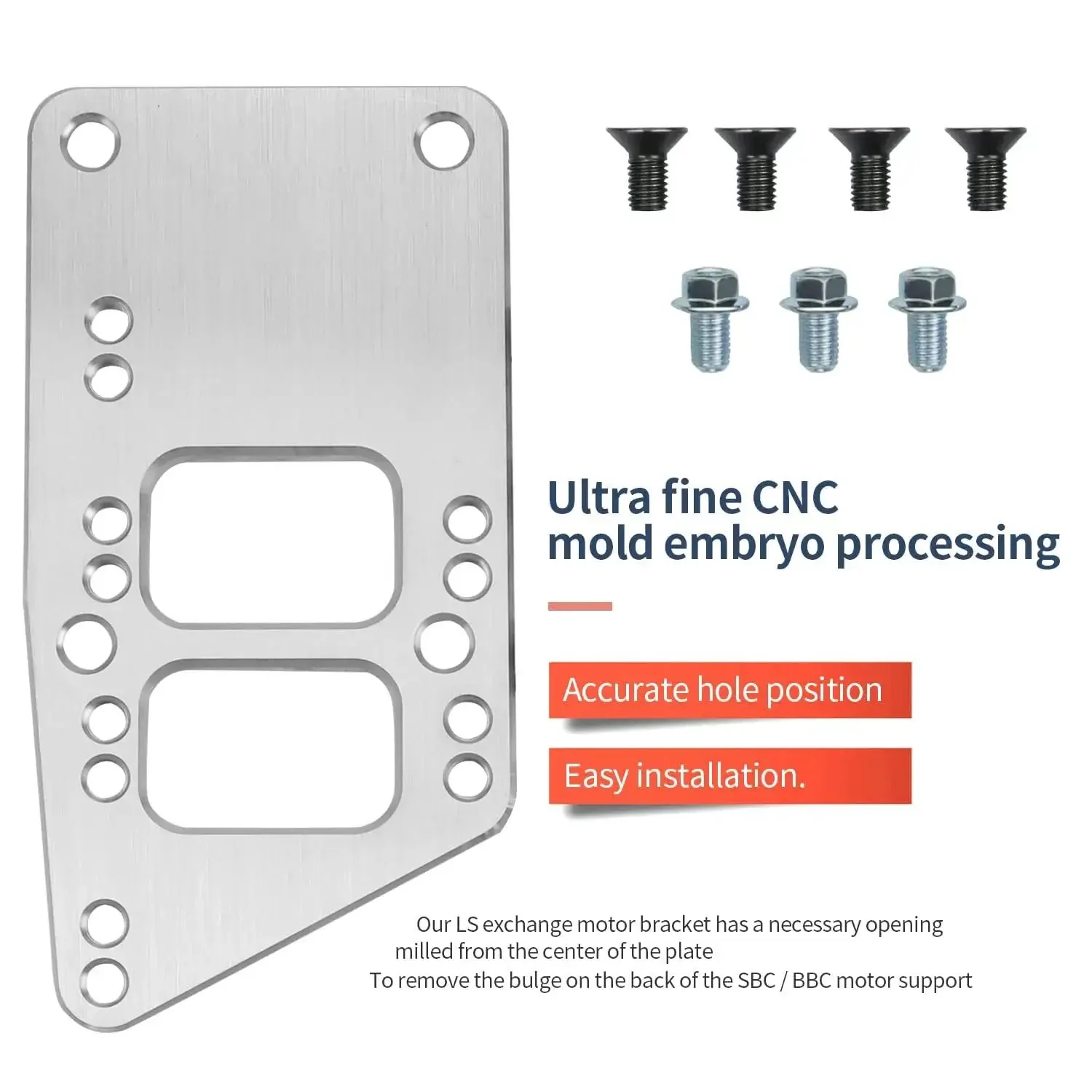 Beefy Adjustable Universal LS Swap Motor Mounts And Adapter Plates Kit For Small Block To LS Engine Conversion Plug And Play Fit For LS1 LS3 LS2 LQ4 LQ9 LS6 L92 L99 L33 LR4 Billet Aluminum - Image 4