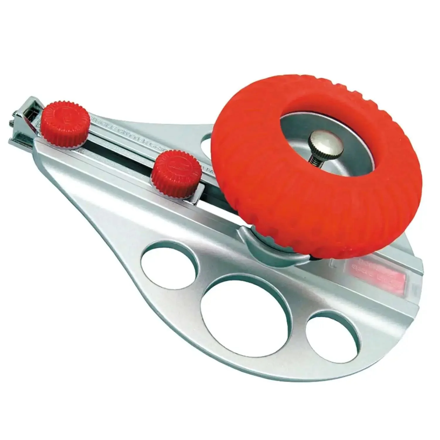 Beefy Aluminum Die Cast Circle Cutter With Adjustable 1.18 To 10.23 Inch Cutting Diameter, Tough Heavy Duty Tool, Includes Two BC-400P Blades, Great For Veneer Ceiling Tile Leather Rubber Acetates Cardboard And Thin Floor Mats