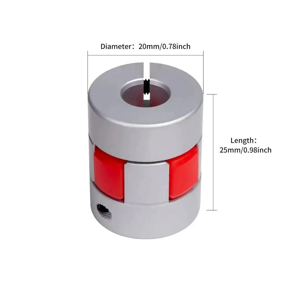 Beefy Aluminum Flexible Shaft Coupling 3 Piece Set D20 x L25mm 6.35mm To 8mm Bore For Engraving Milling Drilling CNC Machines Stepper Motors 3D Printers Heavy-Duty High Torque Vibration Absorption Plum Shaped - Image 7