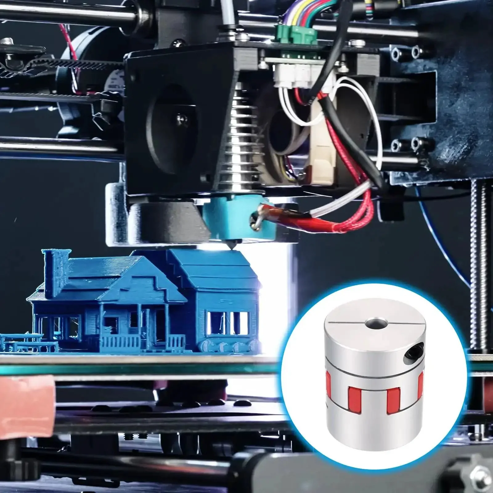 Beefy Aluminum Flexible Spider Coupling 10mm To 19mm Jaw Shaft Connector For 3D Printers CNC Routers And Milling Machines L50mm X D40mm Heavy Duty High Torque Encoder Motor Linkage - Image 2