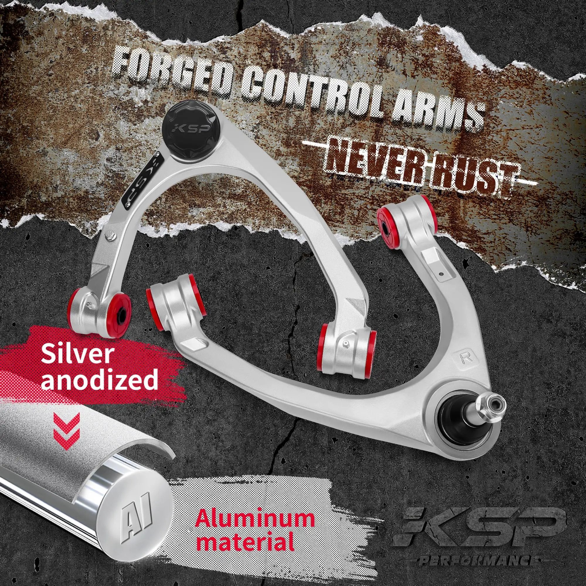 Beefy Aluminum Forged Upper Control Arms For 2 To 4 Inch Lift With Flexible Ball Joint 2 Piece Set Fits Silverado 1500 And GMC Sierra 1500 2007 To 2018 Tahoe Suburban Avalanche Yukon XL Escalade - Image 5