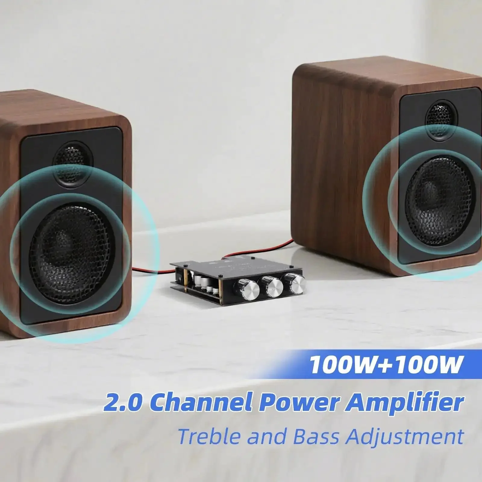 Beefy Bluetooth 5.0 HiFi Stereo Amplifier Board With 100W Per Channel Subwoofer Ready Treble And Bass Control AUX Input DC 12V to 24V Ideal DIY Speaker Upgrade And Home Audio System - Image 3