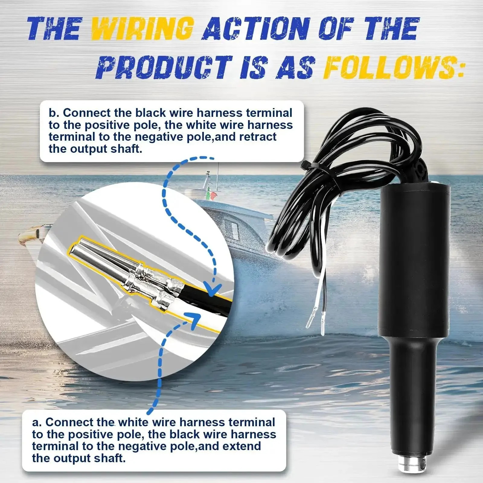 Beefy Boat Trim Tab Actuator With Two And A Quarter Inch Stroke For 101XD Marine Systems 12V Three Eighth Inch Mounting Hardware Pro Grade High Performance HD Tabs Multicolor Finish Fits Lenco 101 XD Series Actuators Durable And Precise Trim Control - Image 6
