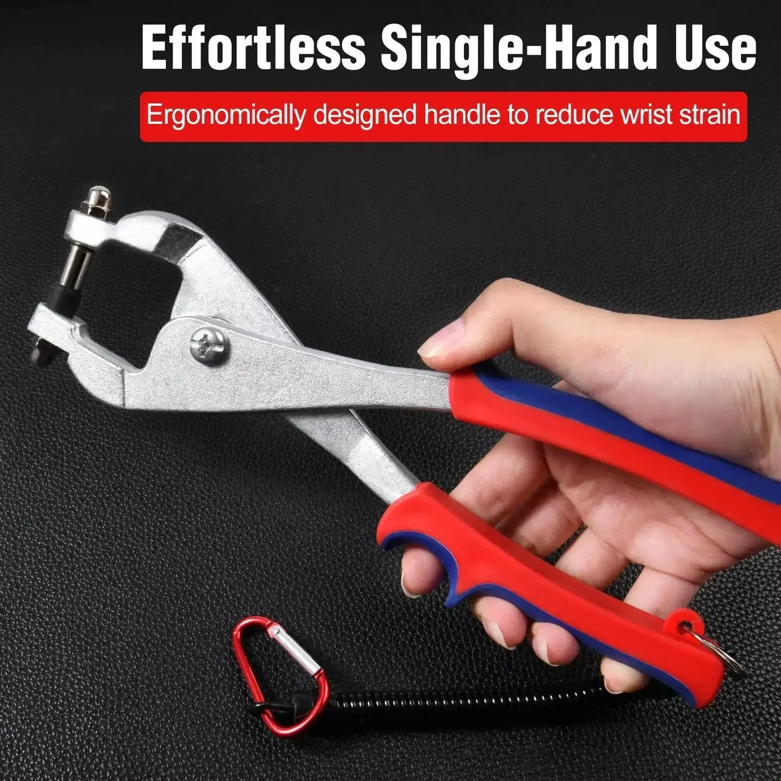 Beefy Built To Last Ceiling Grid Punch Pliers Kit With 3.3mm Hole Punch For Rivets And Metal Sheet Durable Carbon Steel Hand Punch Tool With Rust Resistant Finish Includes Anti Lost Lanyard For Hanging And Quick Access - Image 3