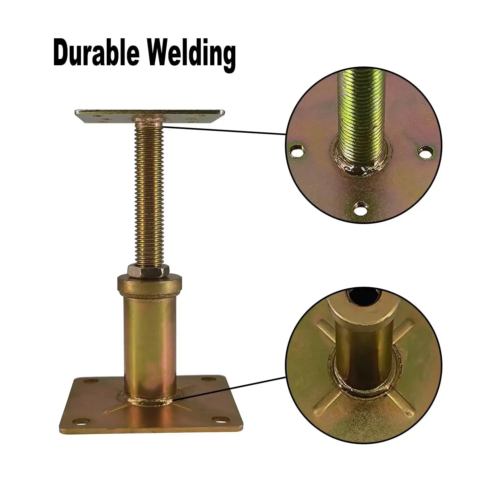 Beefy Built Tough Adjustable Floor Jacks 4.3 To 6.6 Inch Range For Leveling Stairs Porches Decks And Crawl Spaces Galvanized Screw Post Poles 4500 Lb Capacity Six Pack - Image 5