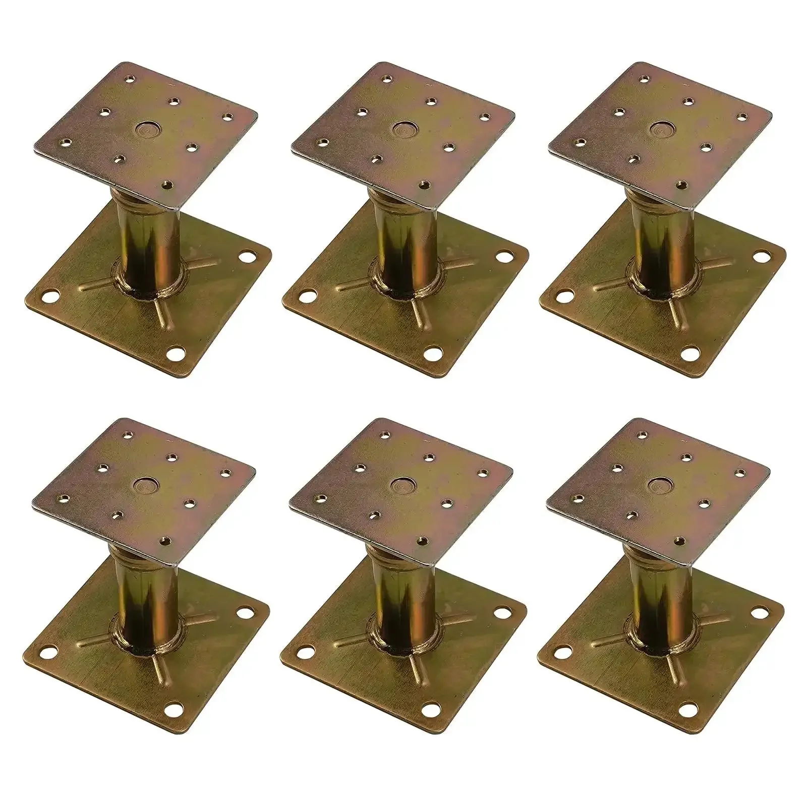 Beefy Built Tough Adjustable Floor Jacks 4.3 To 6.6 Inch Range For Leveling Stairs Porches Decks And Crawl Spaces Galvanized Screw Post Poles 4500 Lb Capacity Six Pack - Image 6