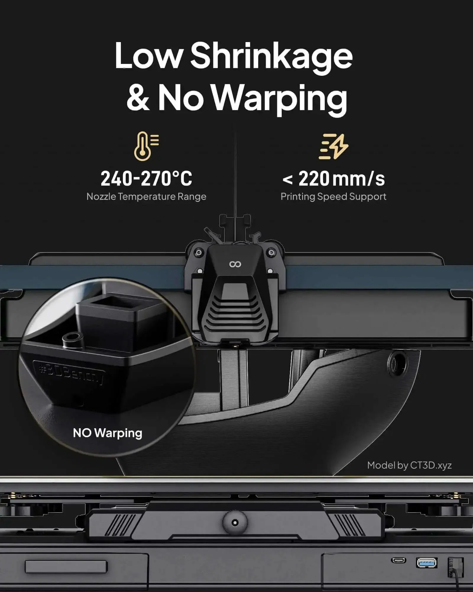 Beefy Carbon Fiber PETG Filament 1.75mm Gray 1kg Spool For 3D Printing Heavy Duty PETG-CF Material With High Rigidity Abrasion Resistant For Functional Parts Fits Most FDM Printers - Image 3