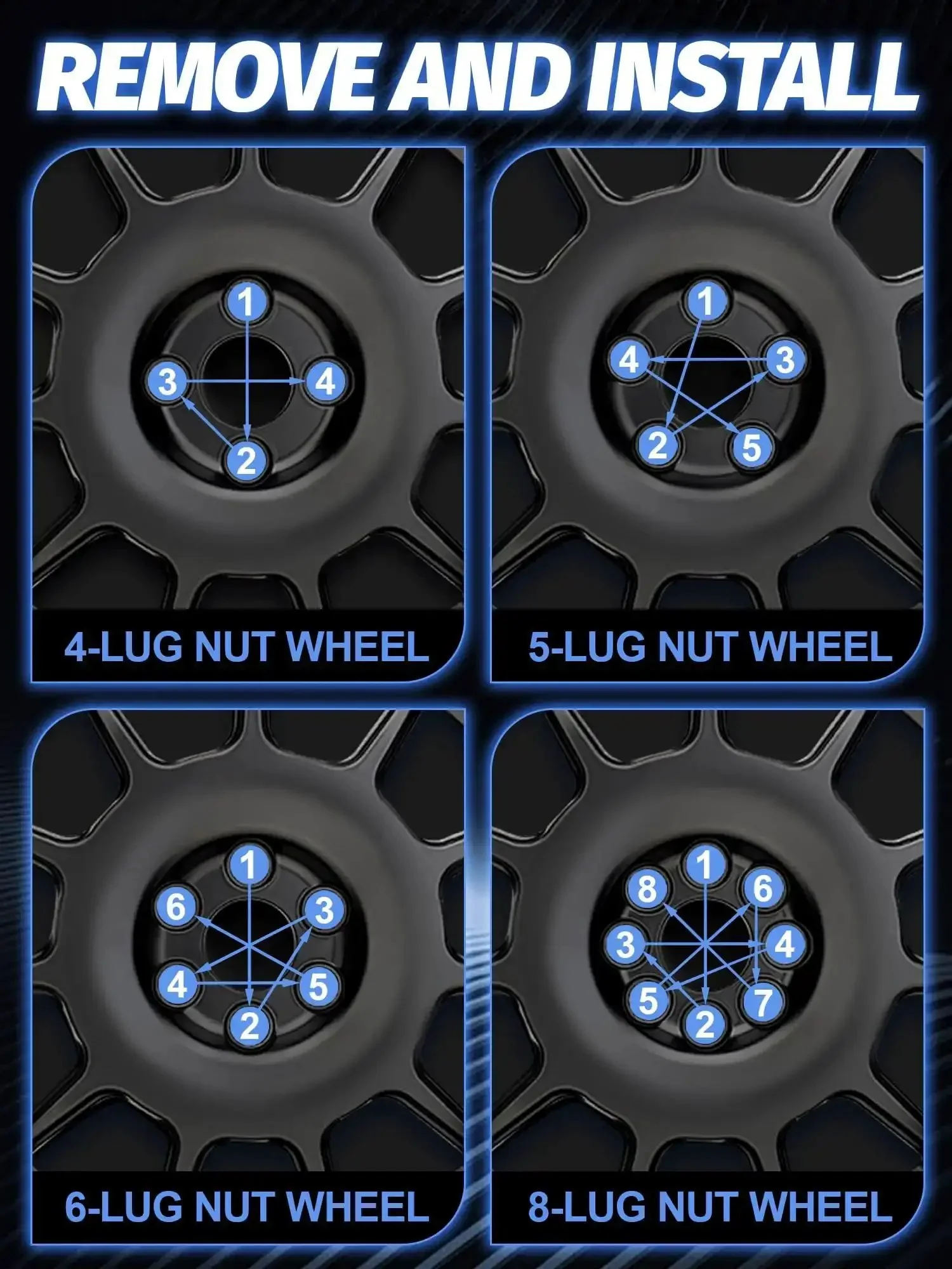 Beefy Chrome Closed End Lug Nuts 24 Pieces 7/16-20 Wheel Nuts 60 Degree Seat 1.38 Inch Length For Chevy Blazer K5 K10 K1500 Durable One Piece Cold Forged Steel - Image 2