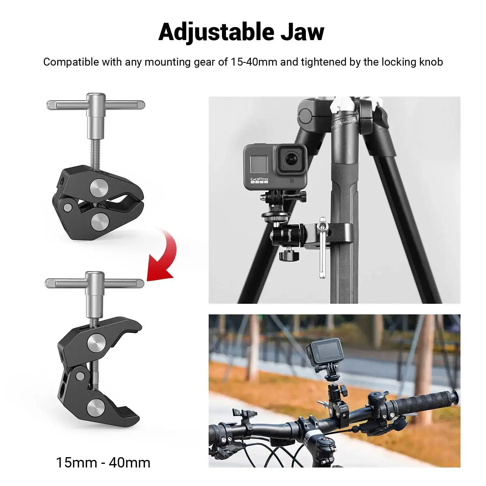 Beefy Clamp Mount With Mini Ball Head For Desk Or Rig Hot Shoe Adapter With 1/4 Inch Screw For LCD Monitors LED Lights Microphones GoPro DJI Action 2 Insta360 Vlogging Setup - Image 8