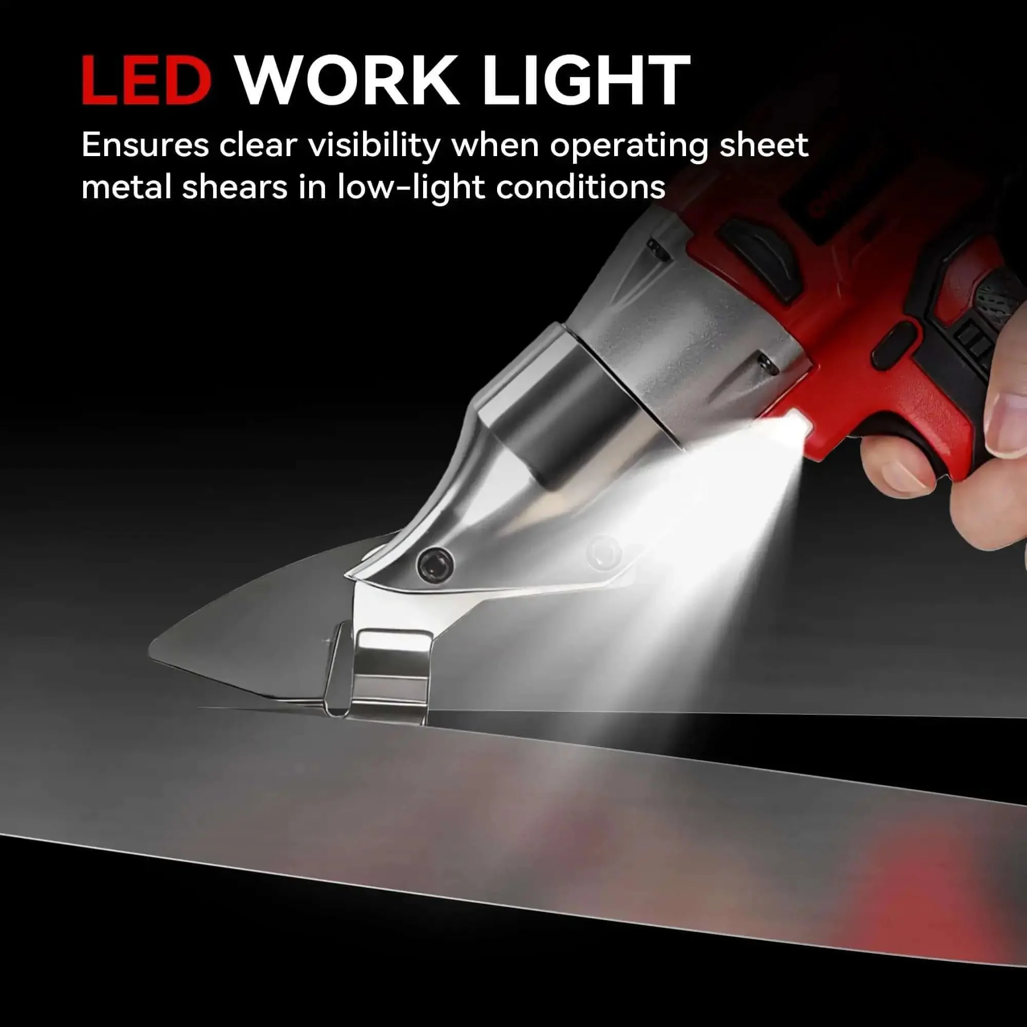 Beefy Cordless Metal Shears With 20V 2x2000mAh Batteries, Brushless Motor, 360 Degree Pivot Head, Up To 90 Nm Torque, Fast Charger, Electric Sheet Cutter For Stainless Steel, Metal And Iron Cutting - Image 2