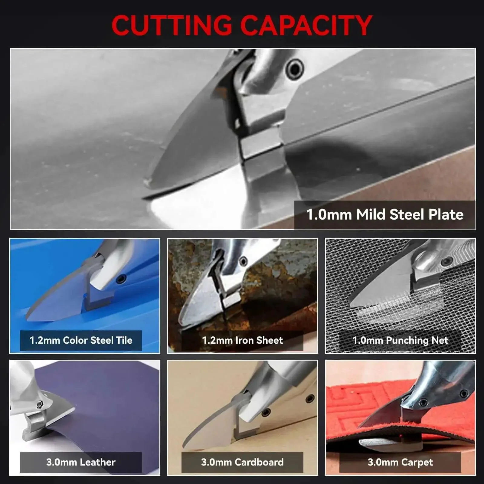 Beefy Cordless Metal Shears With 20V 2x2000mAh Batteries, Brushless Motor, 360 Degree Pivot Head, Up To 90 Nm Torque, Fast Charger, Electric Sheet Cutter For Stainless Steel, Metal And Iron Cutting - Image 3