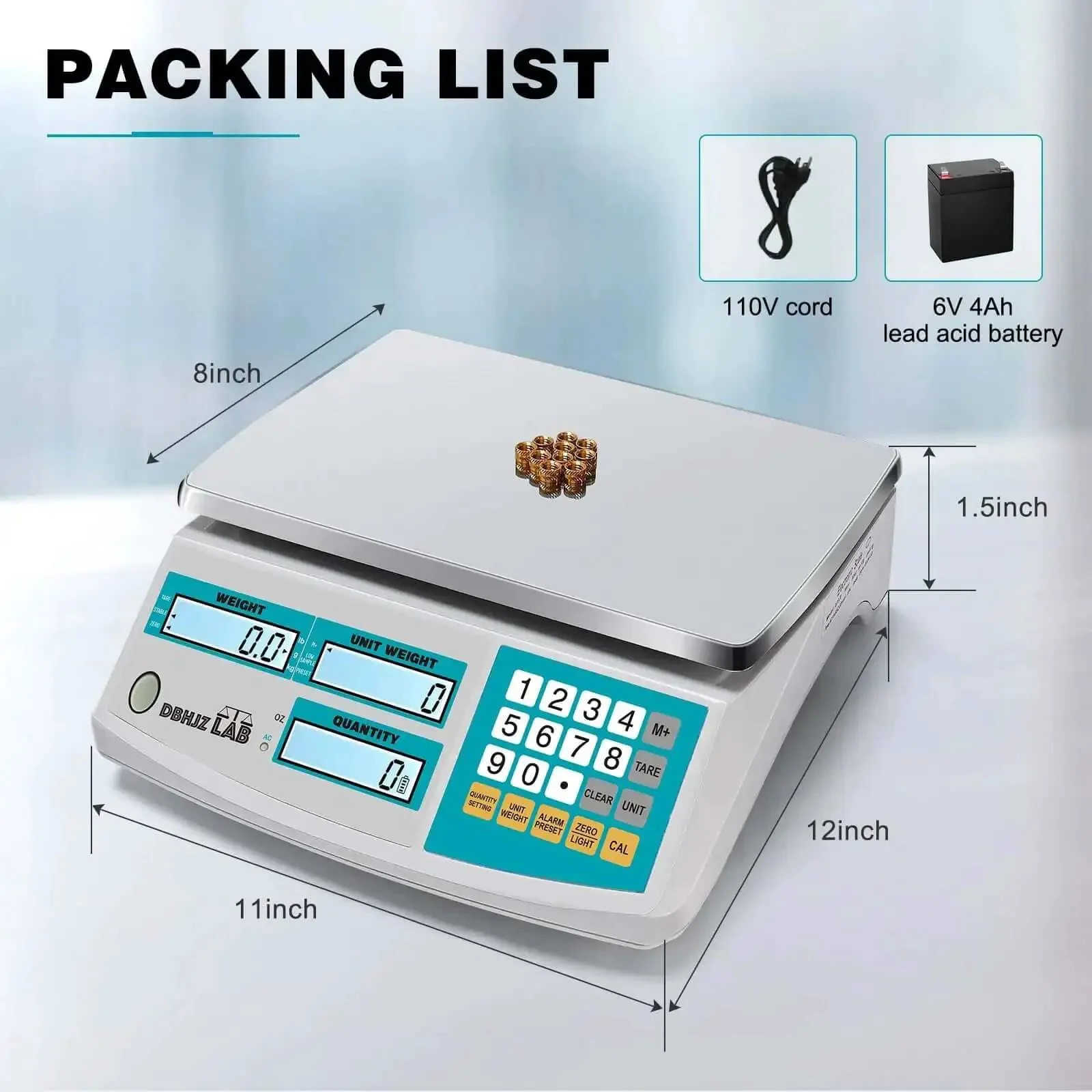 Beefy Counting Scale With 30kg/66lb Capacity And 0.1g Precision For Parts, Jewelry, And Coins, Digital Gram Scale With Battery Or DC/AC Power, Works In Grams, Kilograms, Pounds, And Ounces - Image 2