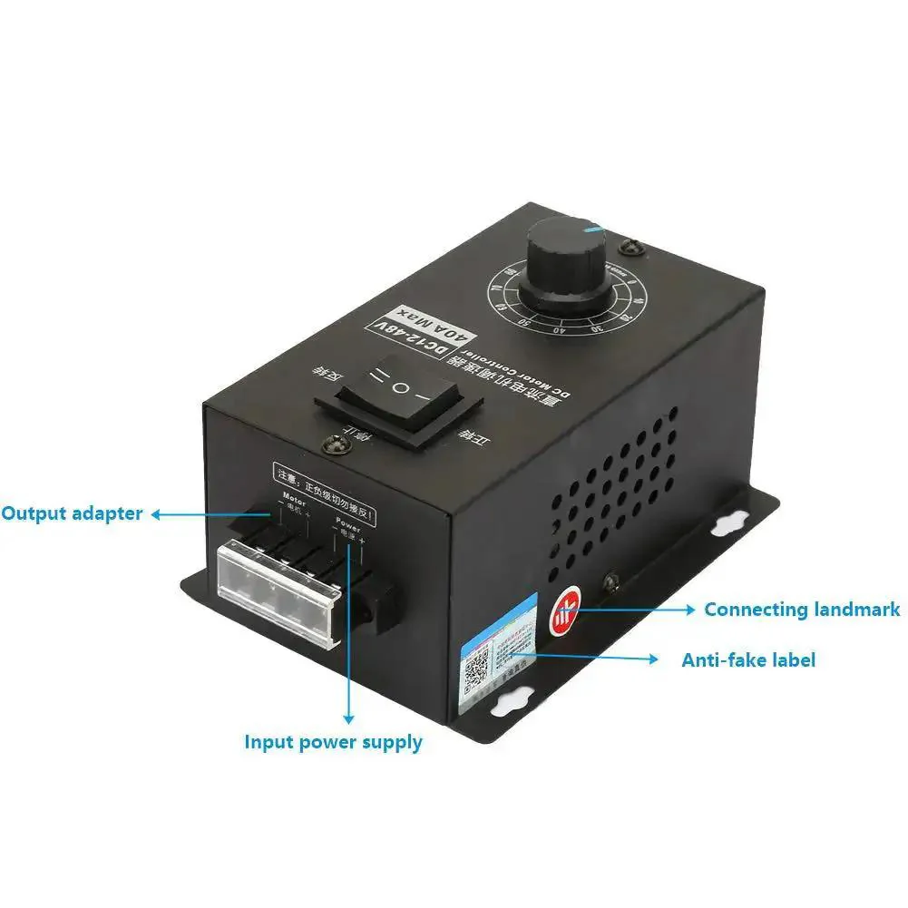 Beefy DC Motor Speed Controller For Power Projects 12V To 48V 40A PWM Brush Motor Governor Speed Control Module 1200W Output With 25kHz Switching Frequency And Easy Dial In Tuning - Image 9