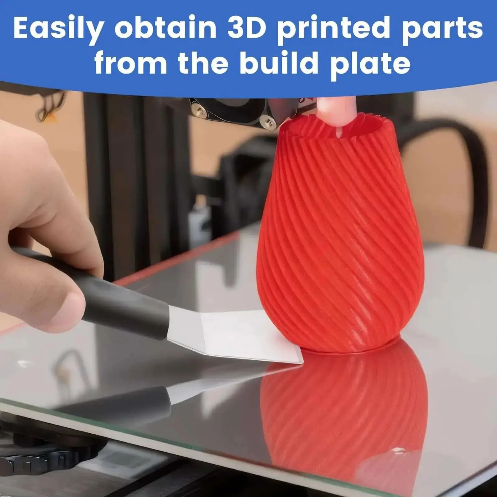 Beefy Dual Edge 3D Printer Scraper Kit With Curved And Straight Blades, 6.3 By 1.5 Inch Metal Scraper, 0.4 Inch Thick Blade, Hang Hole, Perfect For Resin Removal, Model Stripping, And Build Plate Cleanup - Image 4