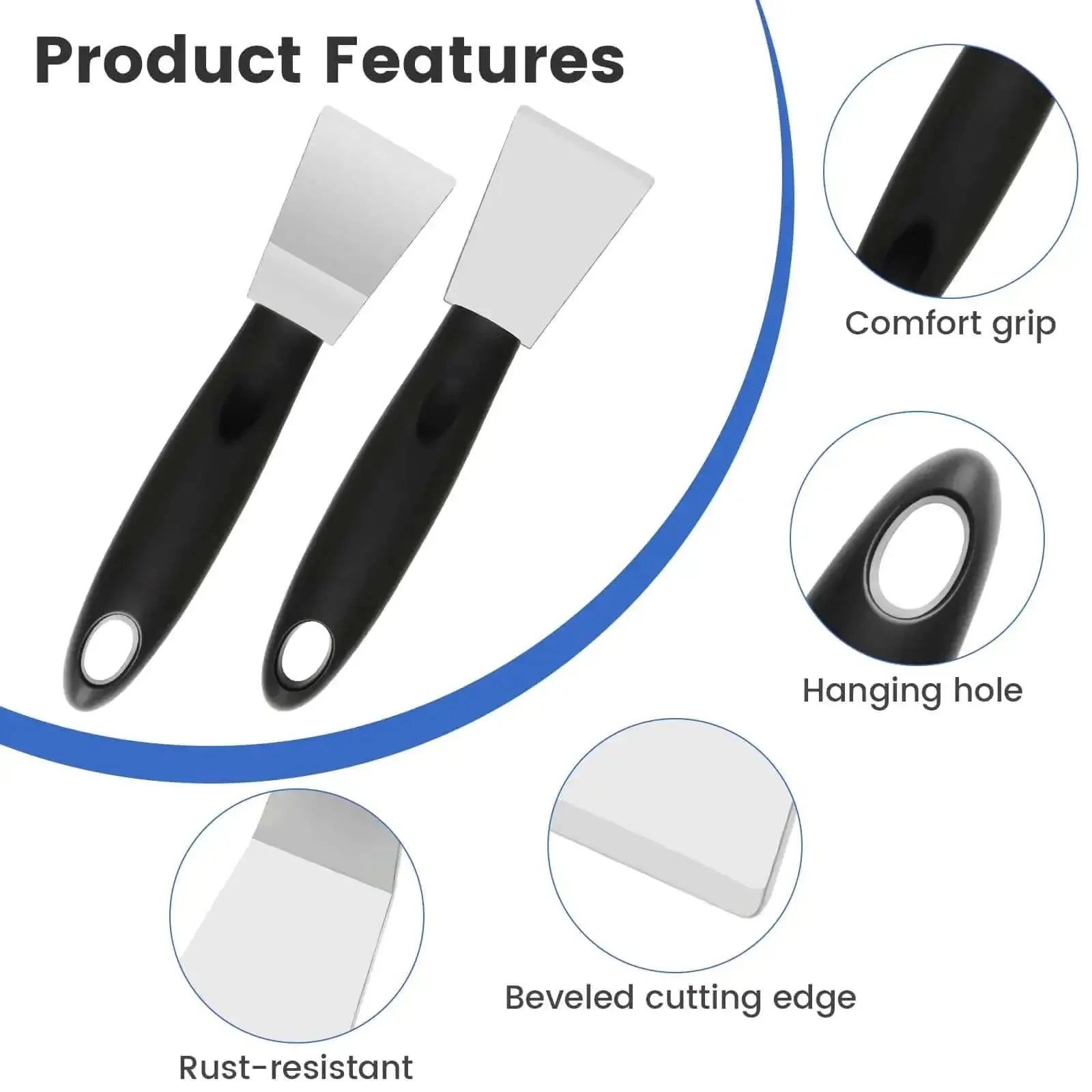 Beefy Dual Edge 3D Printer Scraper Kit With Curved And Straight Blades, 6.3 By 1.5 Inch Metal Scraper, 0.4 Inch Thick Blade, Hang Hole, Perfect For Resin Removal, Model Stripping, And Build Plate Cleanup - Image 6