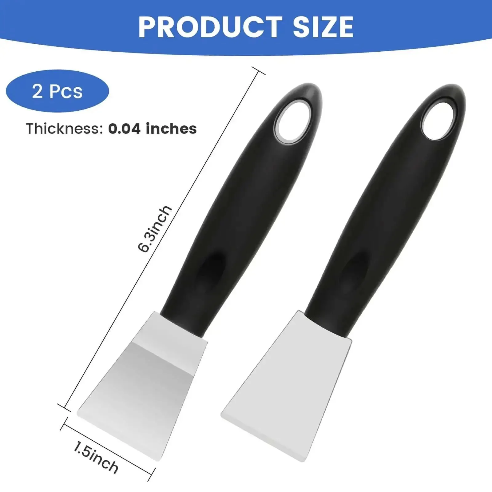 Beefy Dual Edge 3D Printer Scraper Kit With Curved And Straight Blades, 6.3 By 1.5 Inch Metal Scraper, 0.4 Inch Thick Blade, Hang Hole, Perfect For Resin Removal, Model Stripping, And Build Plate Cleanup - Image 7