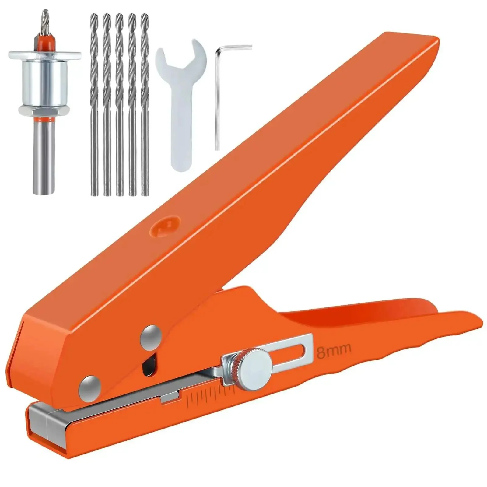 Beefy Five Sixteenth Inch Heavy Duty Single Hole Puncher, Portable Handheld Paper Punch With Limiter, Edge Banding Pliers For Cards, Photos, Cardboard And Office Crafts, Smooth Flat Punching, No Burr, Clear Scale For Precise Positioning - Image 2