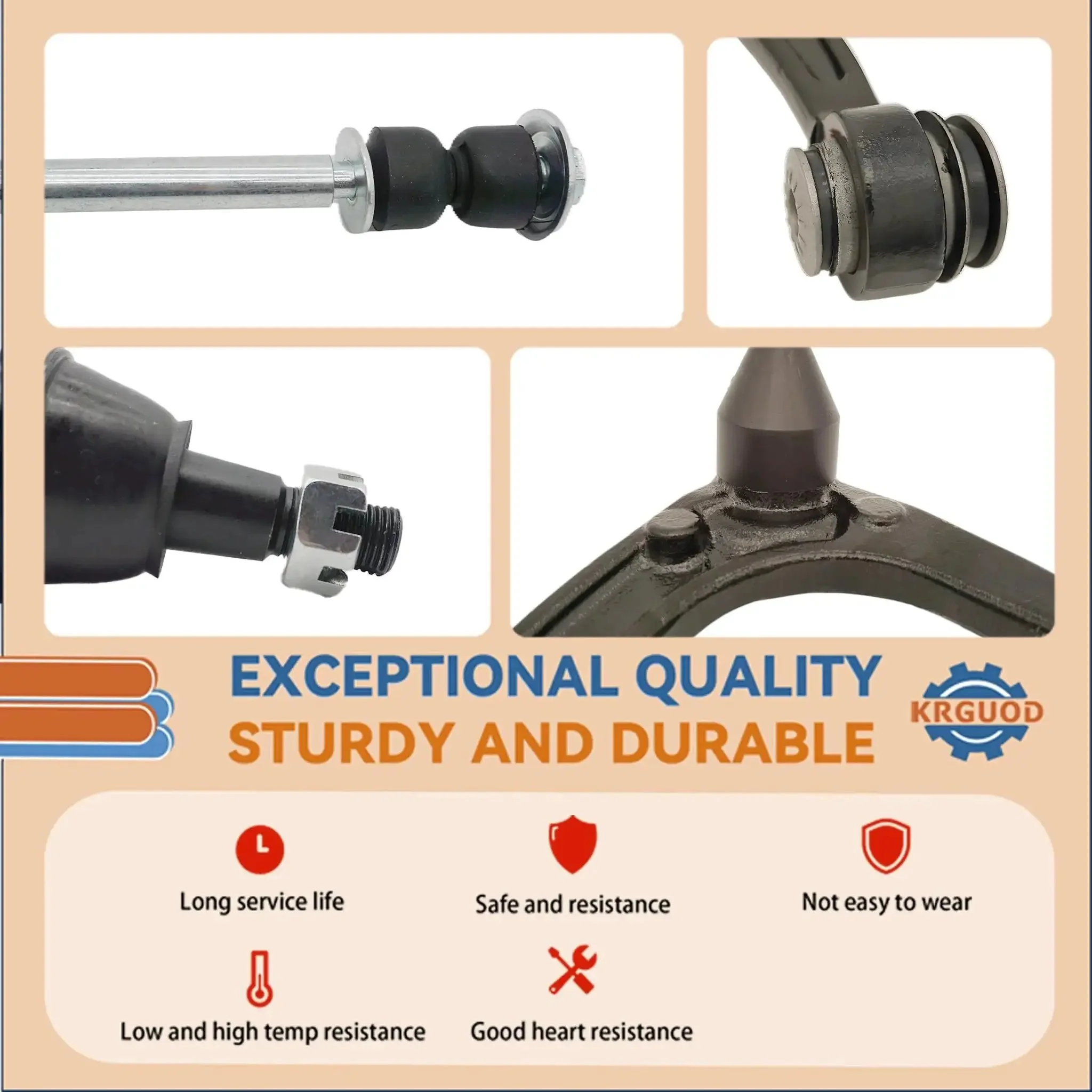 Beefy Front Upper Control Arm Set With Ball Joint For 2007 To 2014 Cadillac Escalade ESV Suburban 1500 Tahoe Yukon Silverado 1500 GMC Sierra 1500 Yukon XL 1500 Replacement - Image 4