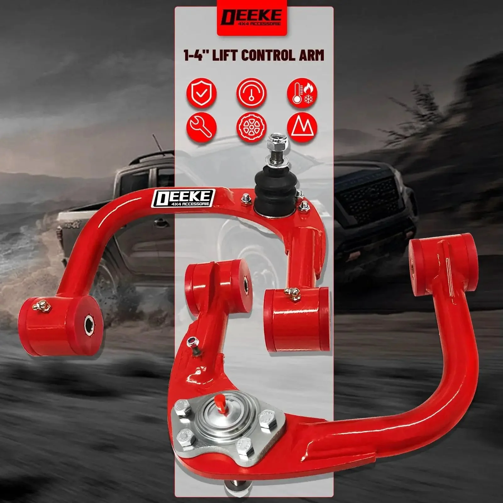 Beefy Front Upper Control Arms For 2005-2022 Toyota Tacoma With 1-4 Inch Lift Tubular Alloy Steel Replacement Arms That Bolt On Easy Durable Ball Pins And Seats Built To Last Off Road Ready Performance - Image 2