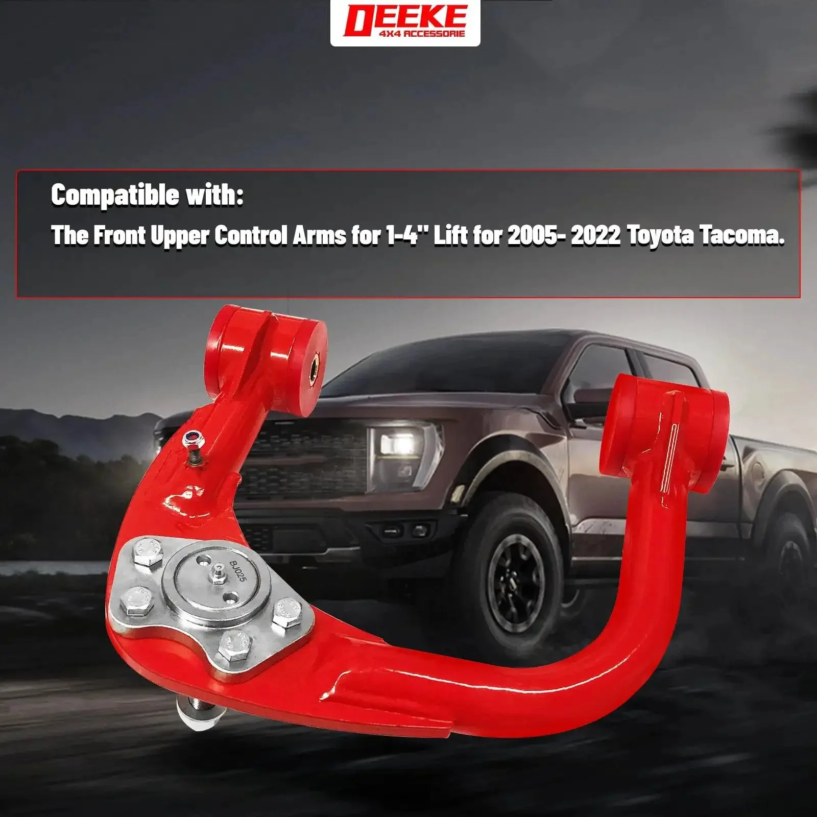 Beefy Front Upper Control Arms For 2005-2022 Toyota Tacoma With 1-4 Inch Lift Tubular Alloy Steel Replacement Arms That Bolt On Easy Durable Ball Pins And Seats Built To Last Off Road Ready Performance - Image 5