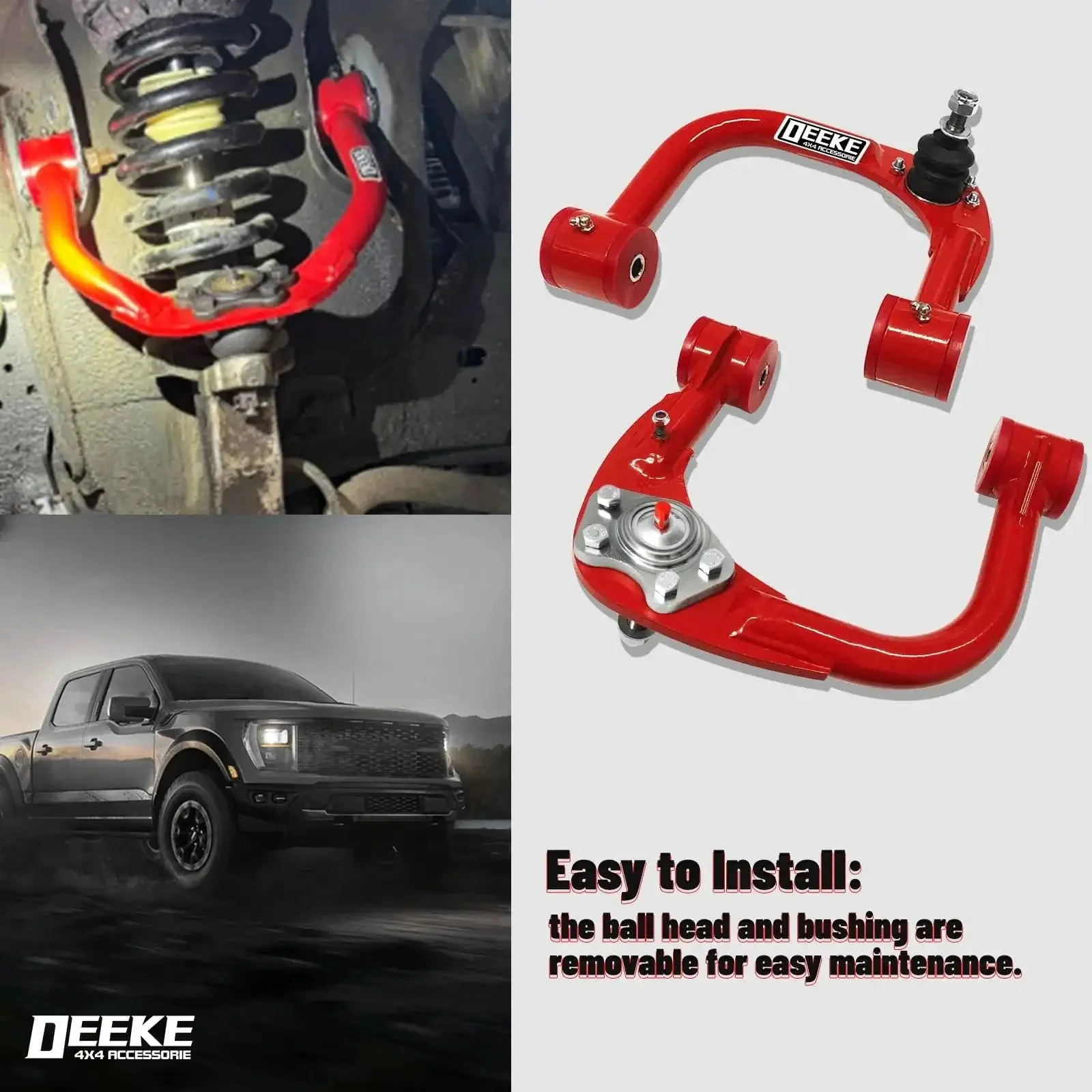 Beefy Front Upper Control Arms For 2005-2022 Toyota Tacoma With 1-4 Inch Lift Tubular Alloy Steel Replacement Arms That Bolt On Easy Durable Ball Pins And Seats Built To Last Off Road Ready Performance - Image 6