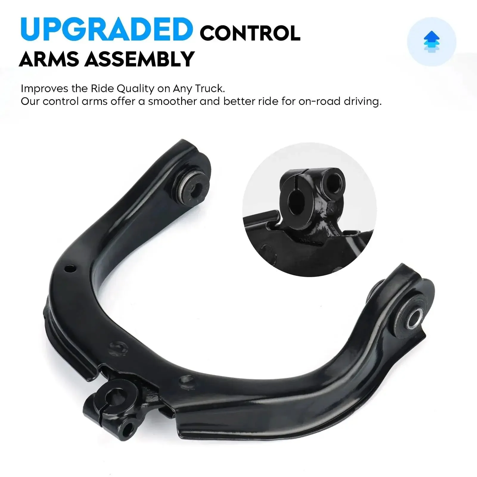 Beefy Front Upper Control Arms With Ball Joints Kit For 02-09 Chevy Trailblazer, GMC Envoy, Buick Rainier, Isuzu Ascender, Saab 9-7X And Bravada - Four Piece Suspension Upgrade With Front Driver And Passenger Arms - Image 5