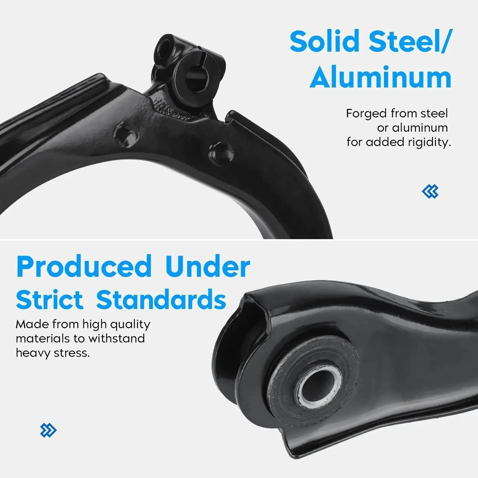 Beefy Front Upper Control Arms With Ball Joints Kit For 02-09 Chevy Trailblazer, GMC Envoy, Buick Rainier, Isuzu Ascender, Saab 9-7X And Bravada - Four Piece Suspension Upgrade With Front Driver And Passenger Arms - Image 6