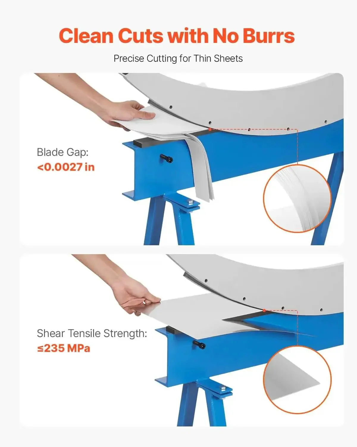Beefy Hand Plate Shear 31.5 Inch Max Cutting Length Manual Sheet Metal Cutter With T10 High Hardness Blades Benchtop Shear For Cutting Steel Aluminum Copper Thick 0.06 Inch Q235 Material And Large Metal Sheets - Image 10