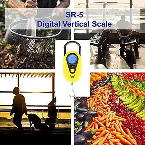 Beefy Hanging Scale With 11 Pound Capacity, LCD Digital Weigh Scale In Bright Yellow, Portable With Retractable Handle And Hook, Reads Grams Or Ounces On A Clear High Precision LCD Display, Ideal For Kitchen, Mailroom, Or Workshop - Image 5