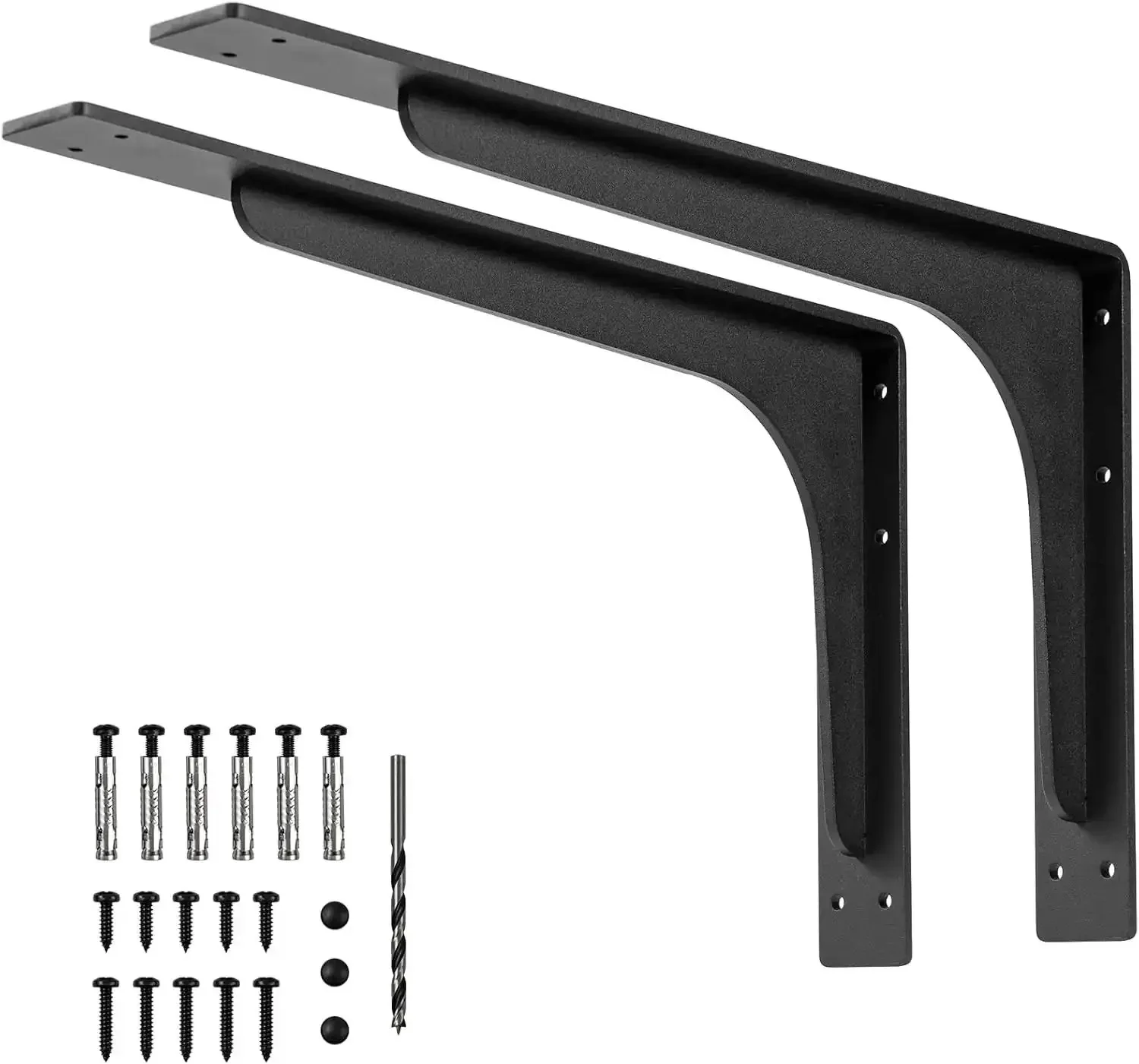 Beefy Heavy Duty 24 By 14 Inch L Shaped Shelf Brackets 300 Lb Load Capacity Metal Corner Mount Supports For Shelves And Counters Perpendicular 90 Degree Braces Set Of 2 - Image 6