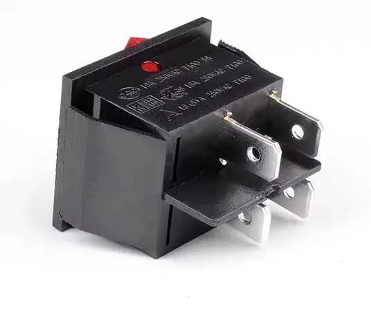 Beefy Heavy Duty 4 Pin 2 Position Rocker Switch With Black Red Indicator Light 16 Amp High Current Silver Plated Contacts For Welding Machines Meat Grinders And Industrial Equipment - Image 5