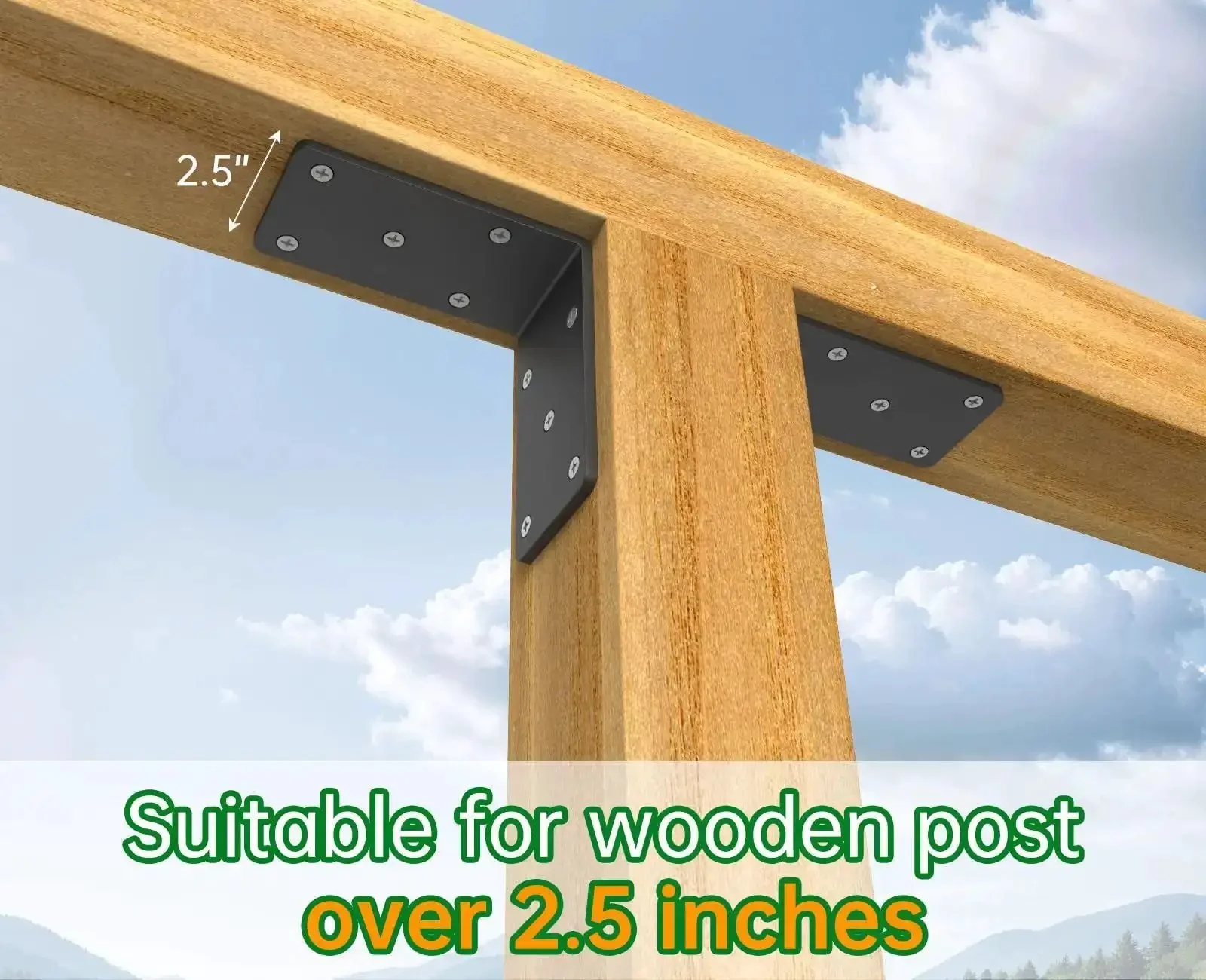 Beefy Heavy Duty 5x5 Inch L Bracket Set For Shelves Fences Pergolas And Posts, 90 Degree Corner Brackets, Wood Mount Floating Shelf Support, Rock Solid Steel Brace For Countertops And Mantels - Image 5