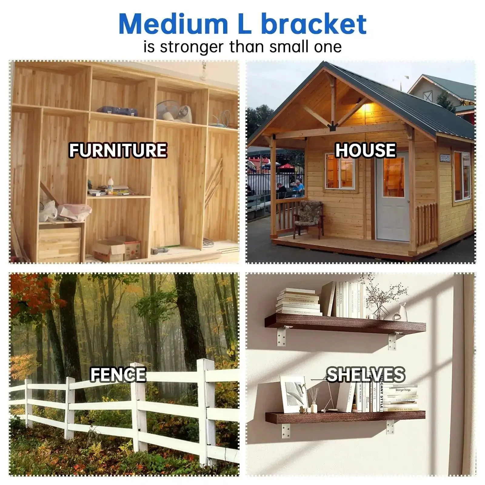 Beefy Heavy Duty 8 Pack L Brackets 3x3 Inch Galvanized Corner Braces For Wood Beams, Shelving, Framing, And Fencing, 90 Degree Angle Supports For Strong, Secure DIY Projects - Image 3