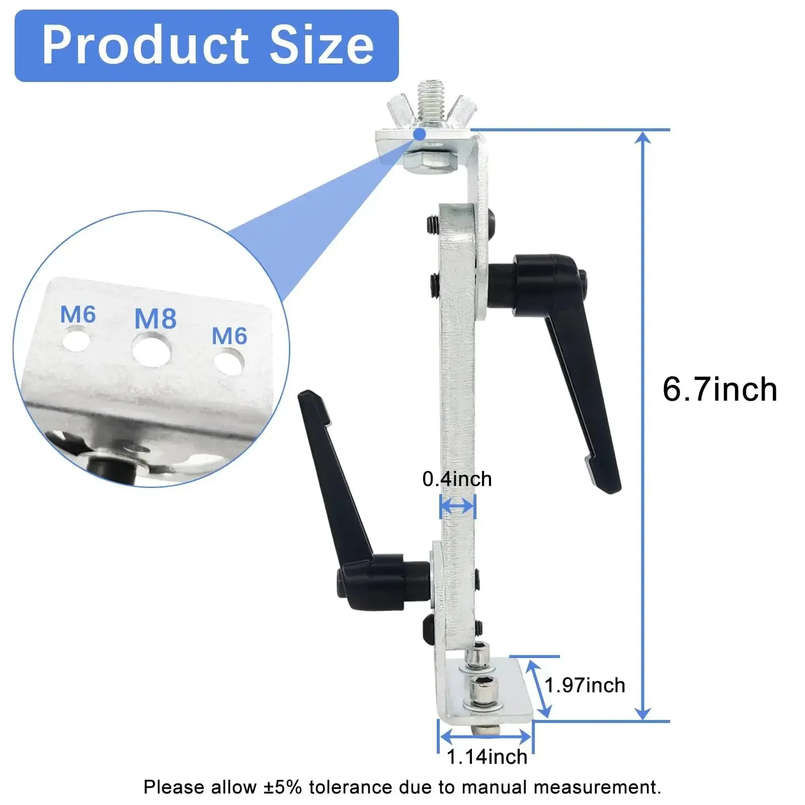 Beefy Heavy Duty Bracket Column Stand Kit For Reciprocating Linear Actuator Upgraded Mounting Accessory With Steel Construction For DIY Projects Easy Install And Secure Fit Using M8 And M6 Screw Holes - Image 9