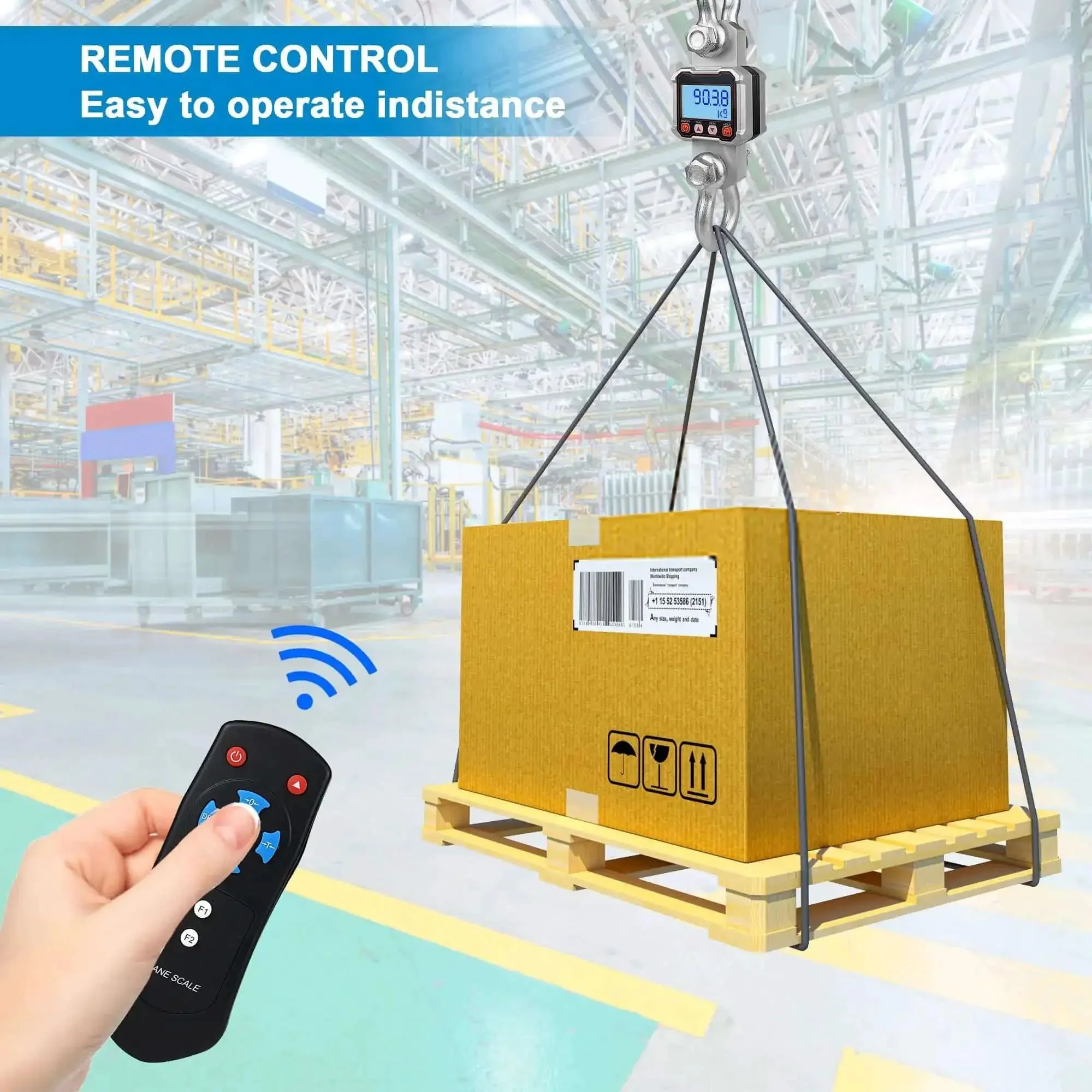 Beefy Heavy Duty Digital Crane Scale 5000kg 11000lb With Remote Control Industrial Hanging Scale For Hoist Weighing 5 Ton Capacity Accurate Load Cell Durable Aluminum Case Easy Readout - Image 4