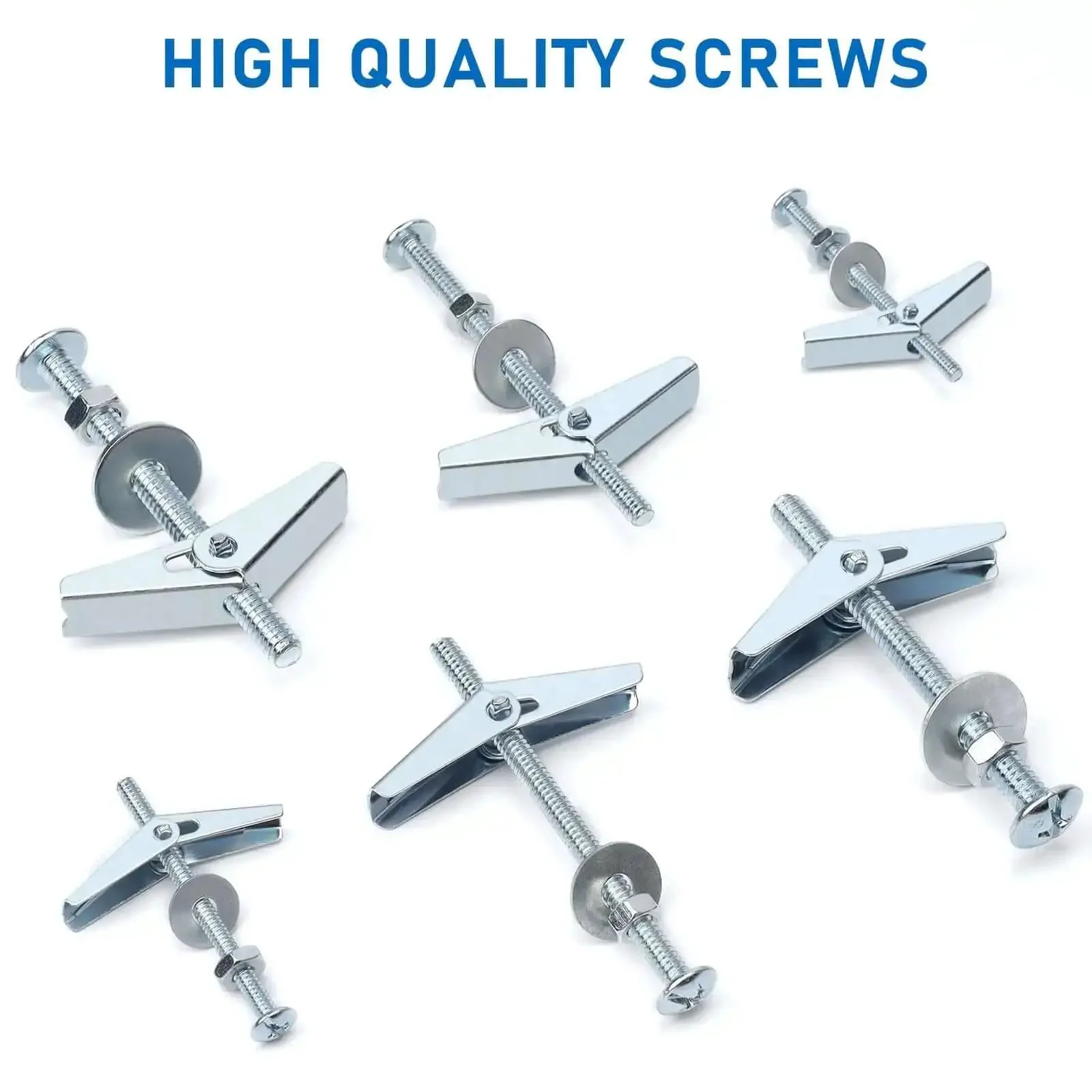 Beefy Heavy Duty Drywall Anchors Kit With One Eighth Inch Toggle Bolts, Two Hundred PCS, Fifty Sets, Metal Butterfly Anchors For Ceiling Sheetrock Hollow Walls Screws Included For Quick No Fuss Mounting - Image 4
