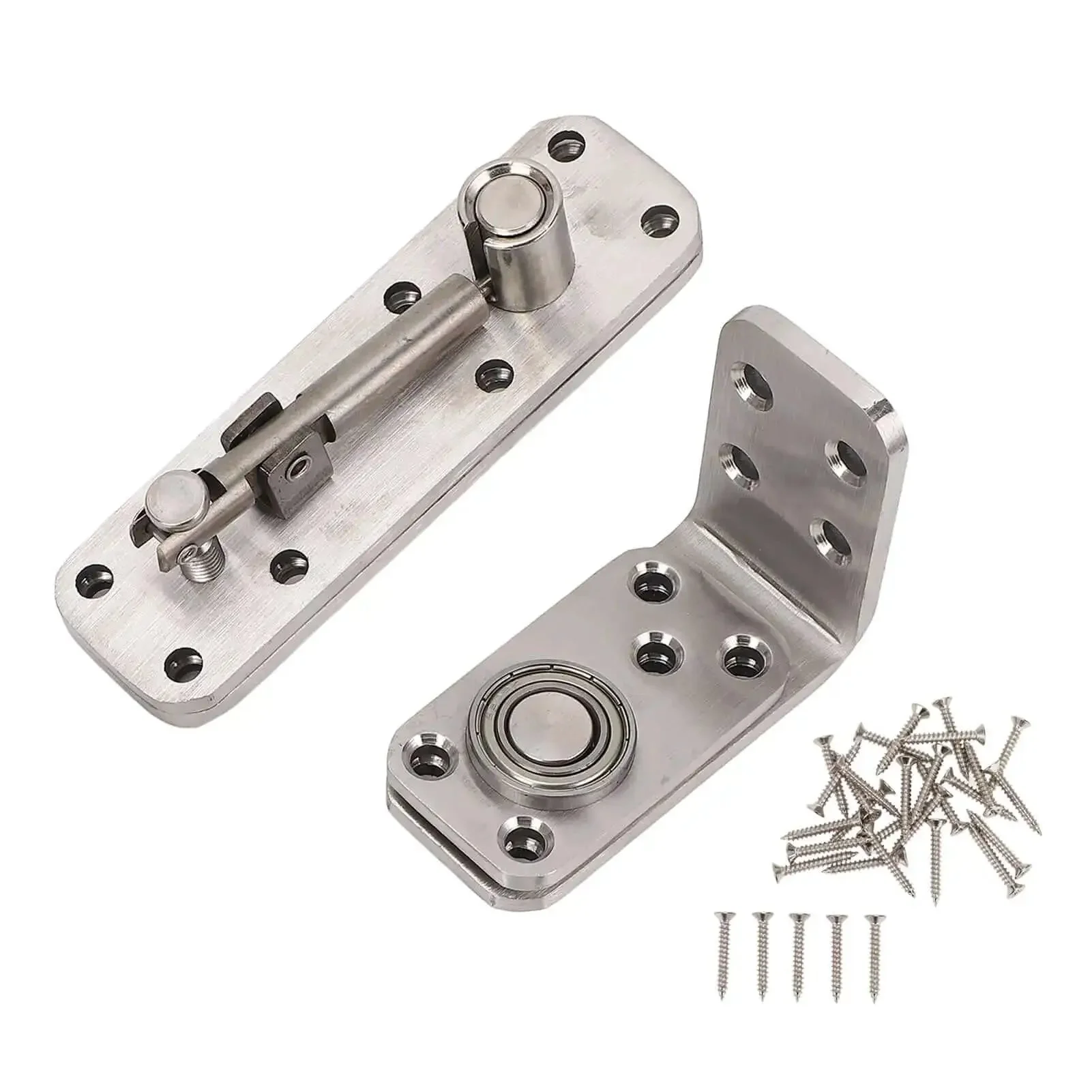 Beefy Heavy Duty Hidden Door Hardware For Wood Secret Door Bookcase With 600 Pound Load And 180 Degree Rotation Stainless Steel Invisibles Pivot Hinge System For Concealed Bookcase Silver - Image 4