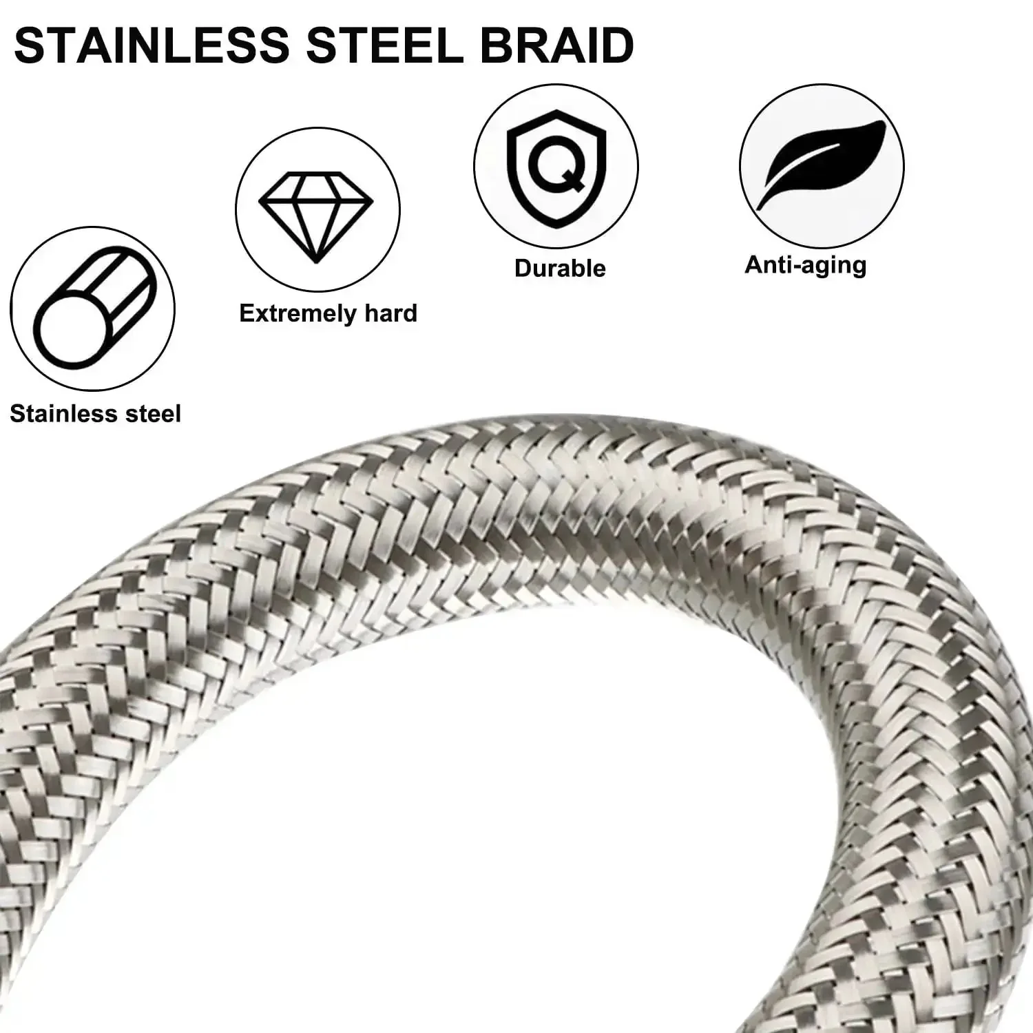 Beefy Heavy Duty Industrial Grade Compressor Jumper Hose Three Quarters Inch NPT Male By Twenty Inch Length With Rotating Ends For Flexible Air Piping Capable Of 750 Fahrenheit And 450 PSI, Durable Three Quarters Inch NPT Air Hose - Image 4
