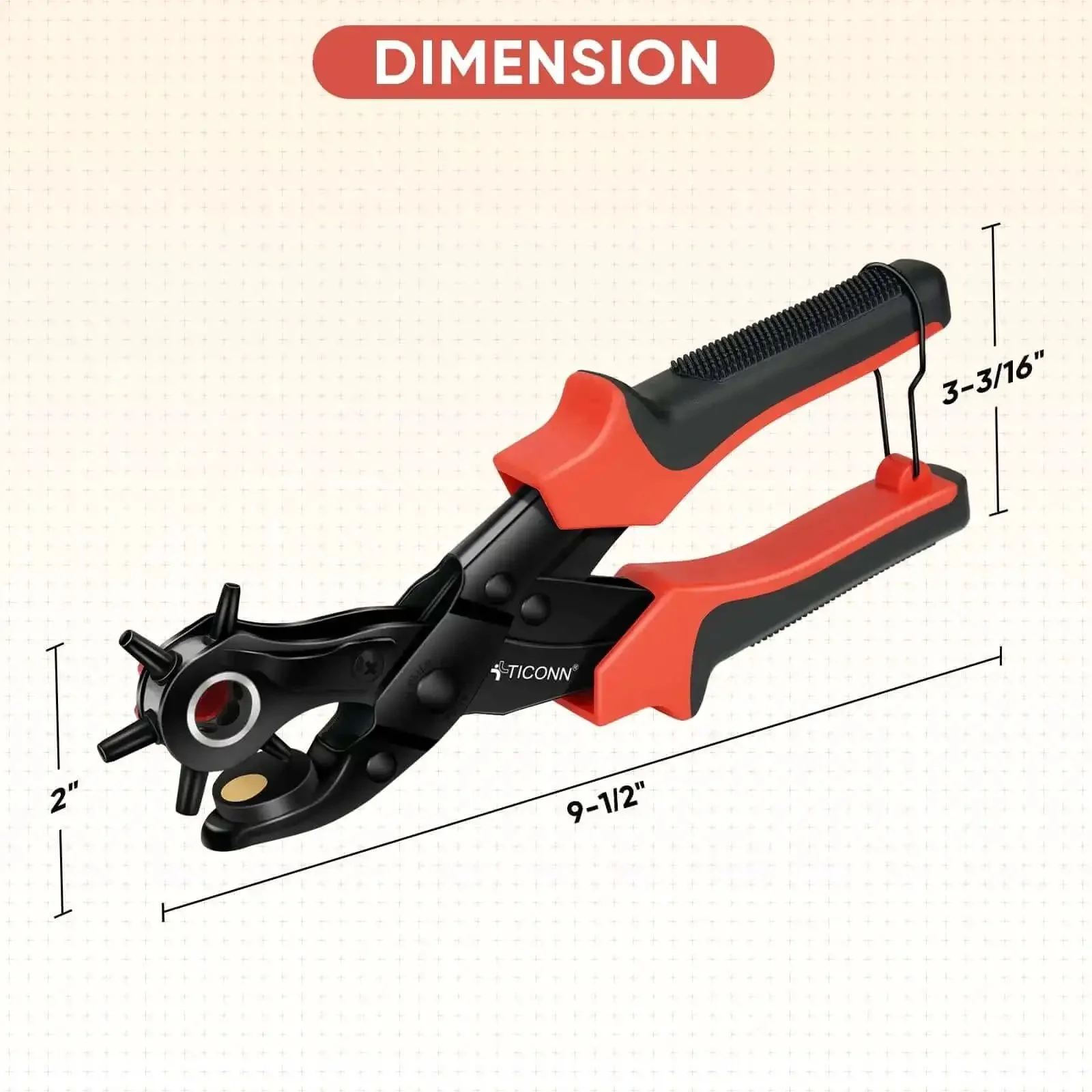 Beefy Heavy Duty Leather Hole Punch Tool Set With Multi Size Punches For Belts Watch Bands Plastic And Fabric Ergonomic Steel Construction For Clean Burr Free Holes - Image 6